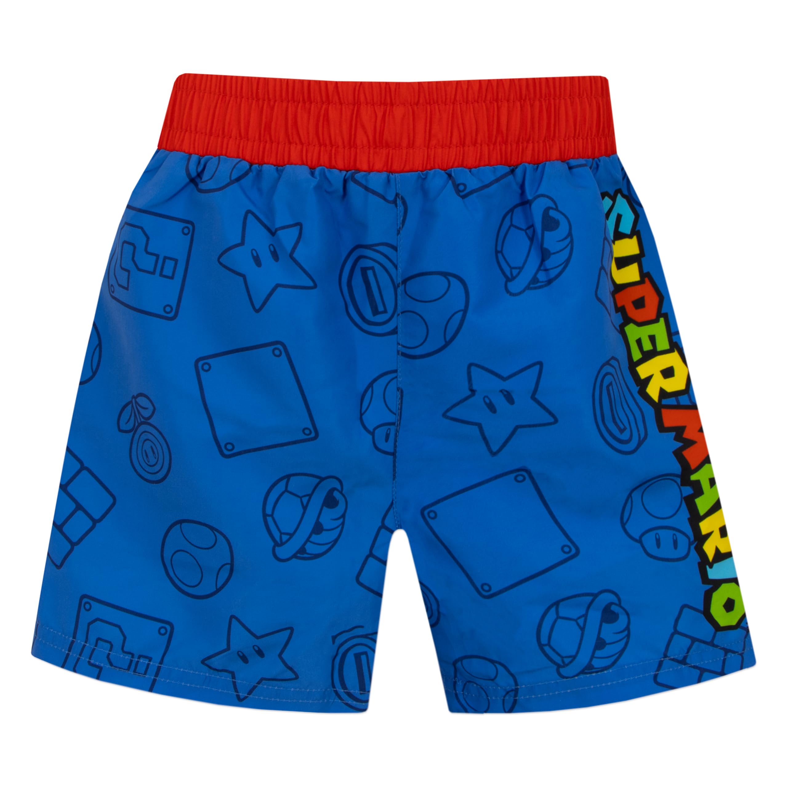 Super Mario Boys Swimwear Set - UPF 50+ Rashguard & Swim Trunks | Nintendo Gaming Themed Bathing Suit for Kids | Perfect for Pool Parties, Beach Vacations & Summer Water Activities