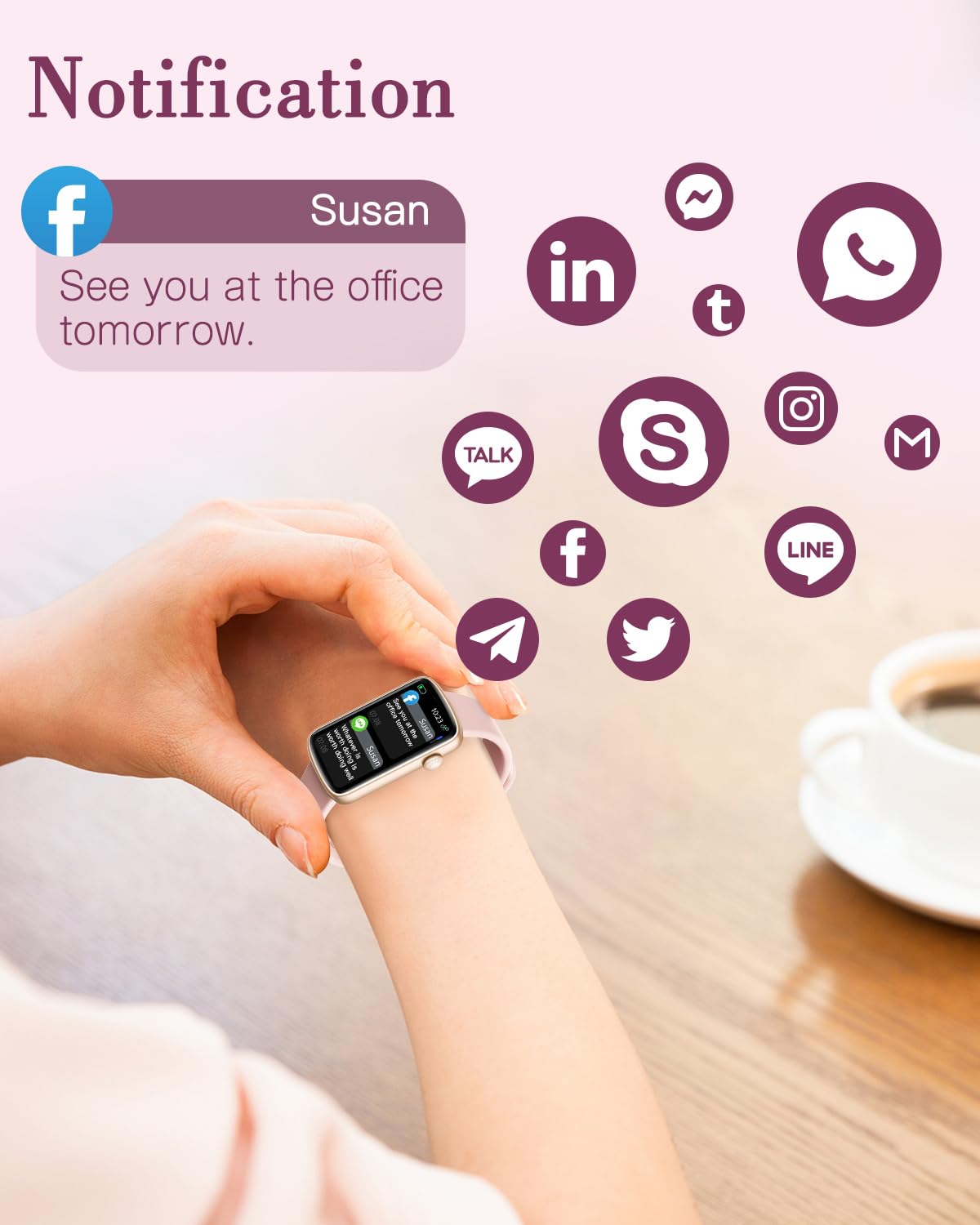 SHANG WING Smart Watch for Women - Fitness Tracker with Heart Rate Monitor, Blood Oxygen & Sleep Tracking, Pedometer, IP68 Waterproof, Compatible with Android & iOS - Perfect for Workouts, Running & Daily Activity Tracking
