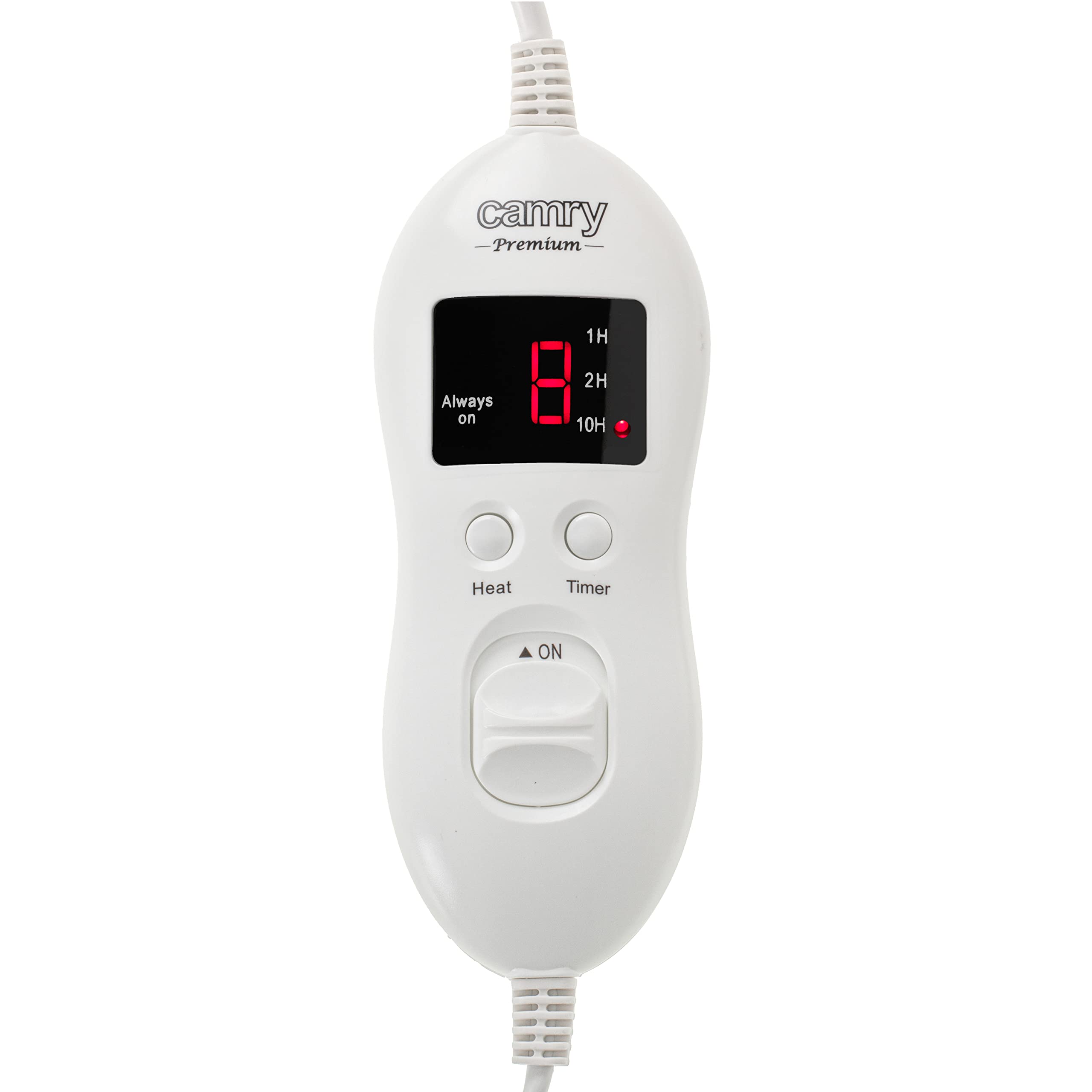 Camry CR7435 Electric Heating Pad 150 x 80 cm (59 x 31 inches) - 8 Temperature Levels, LED Display, Timer, Washable Polar Fleece Cover (Brown, 60W) - Perfect for Home, Office & Winter Warmth