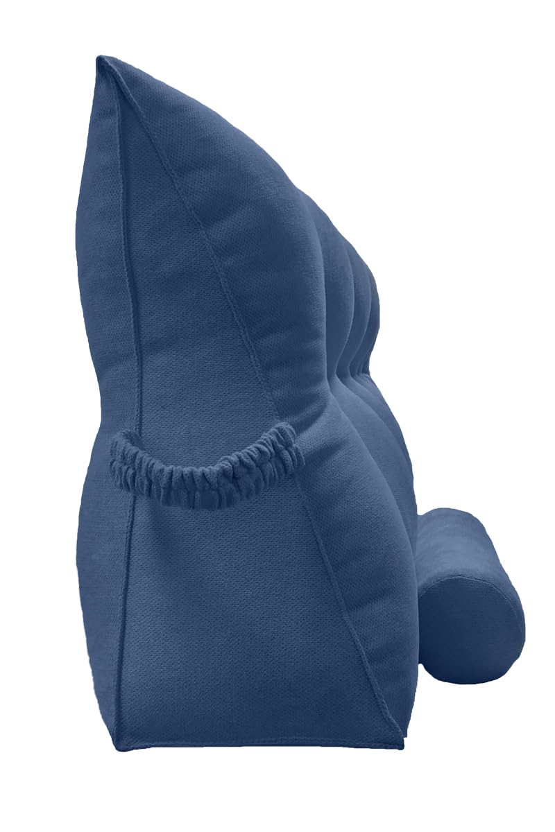 Triangular Reading Bed Rest Pillow - Large Wedge Bolster Cushion with Detachable Neck & Lumbar Support Pillows - Perfect for Reading, Watching TV, or Relaxing in Bed (Ocean Blue, King Size 77x8x20 Inches)