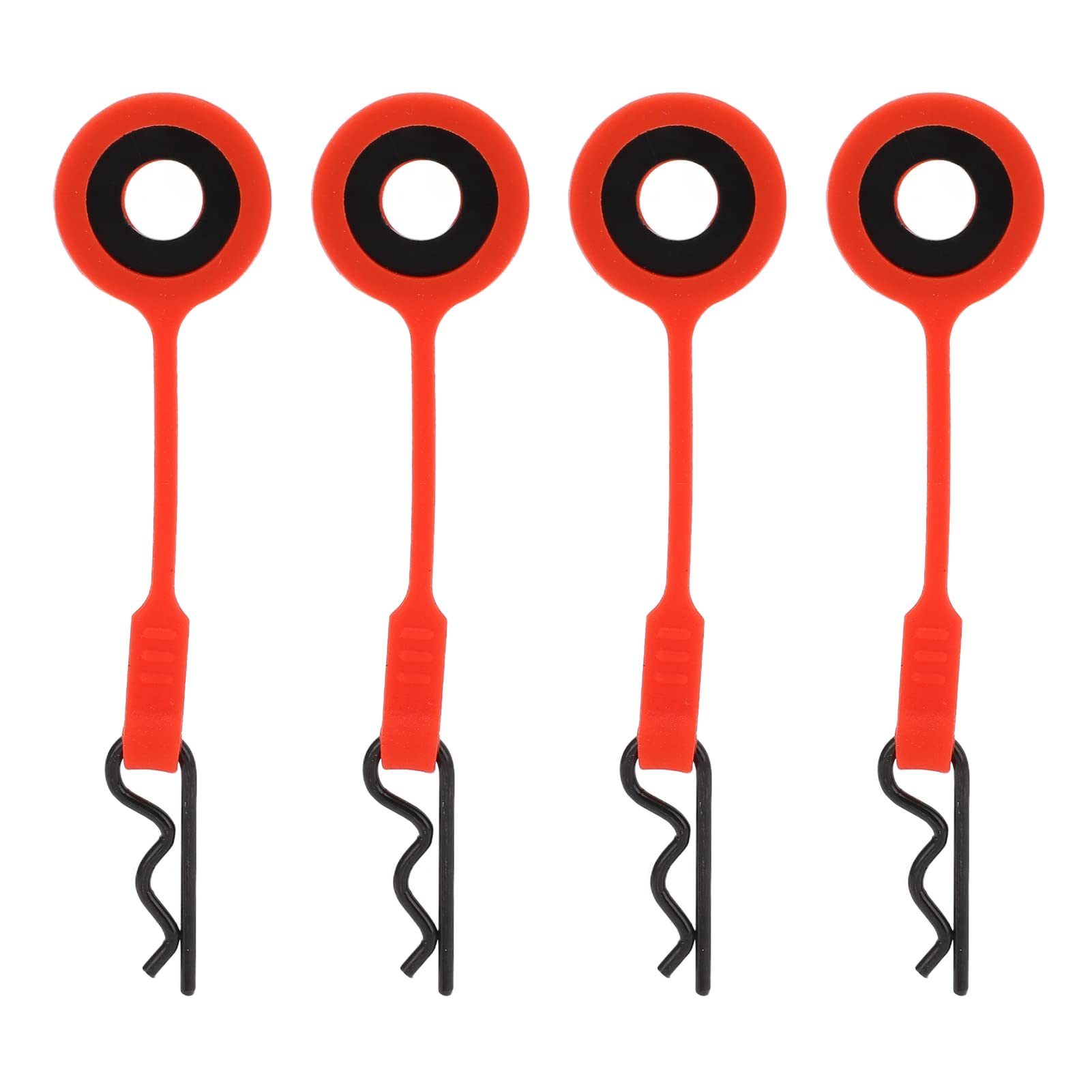 **4pcs 3.1in Universal RC Car Body Clips Pins - Red, Compatible with 1/10 Scale RC Models - Secure Shell Fasteners for Off-Road, Racing & Hobby Use**