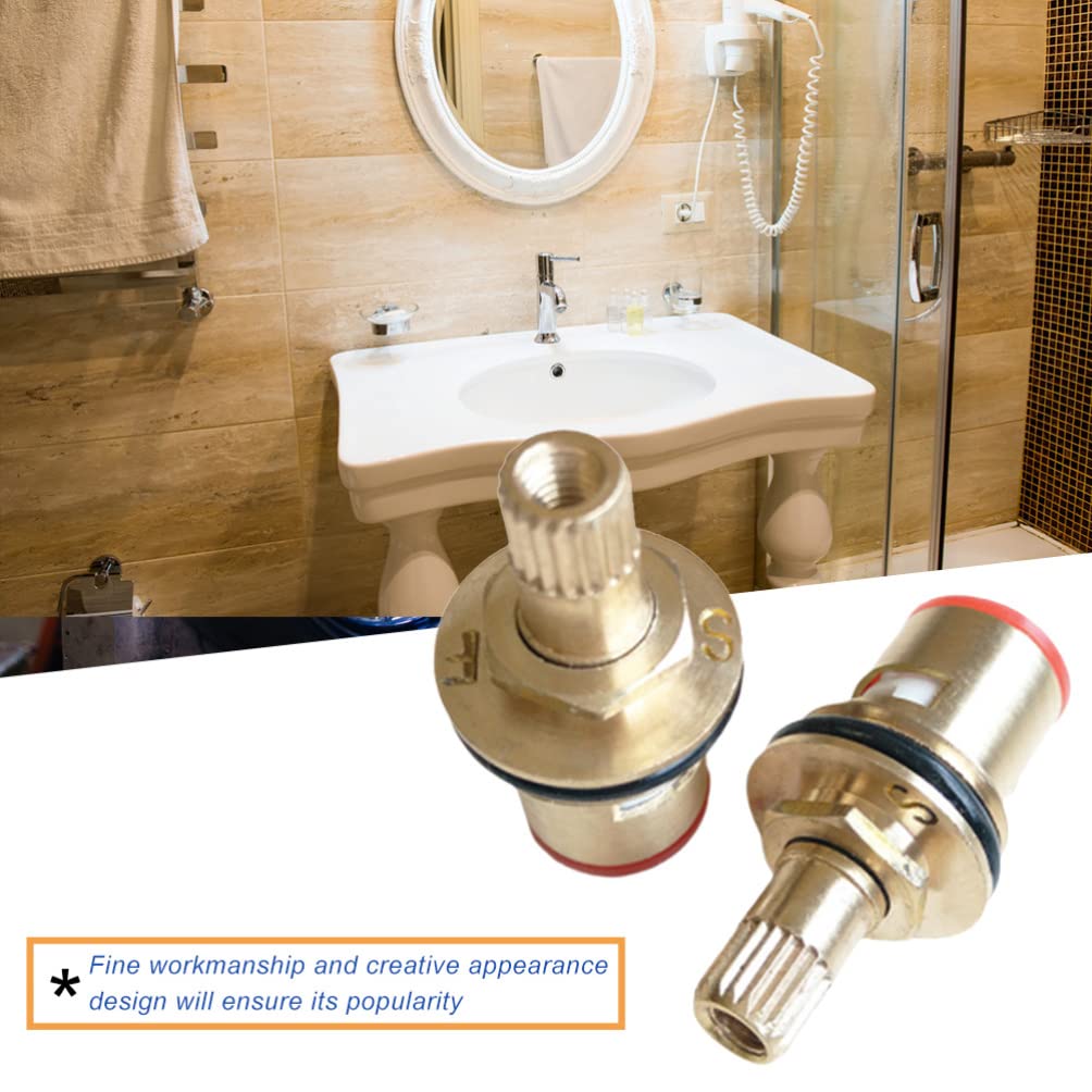 4-Pack Brass Ceramic Stem Faucet Valve Replacement - Bathtub, Kitchen & Bathroom Tap Repair Parts - Durable Toilet Accessories for Home Plumbing Maintenance (Ideal for Leaky Faucet Fixes & DIY Renovations)