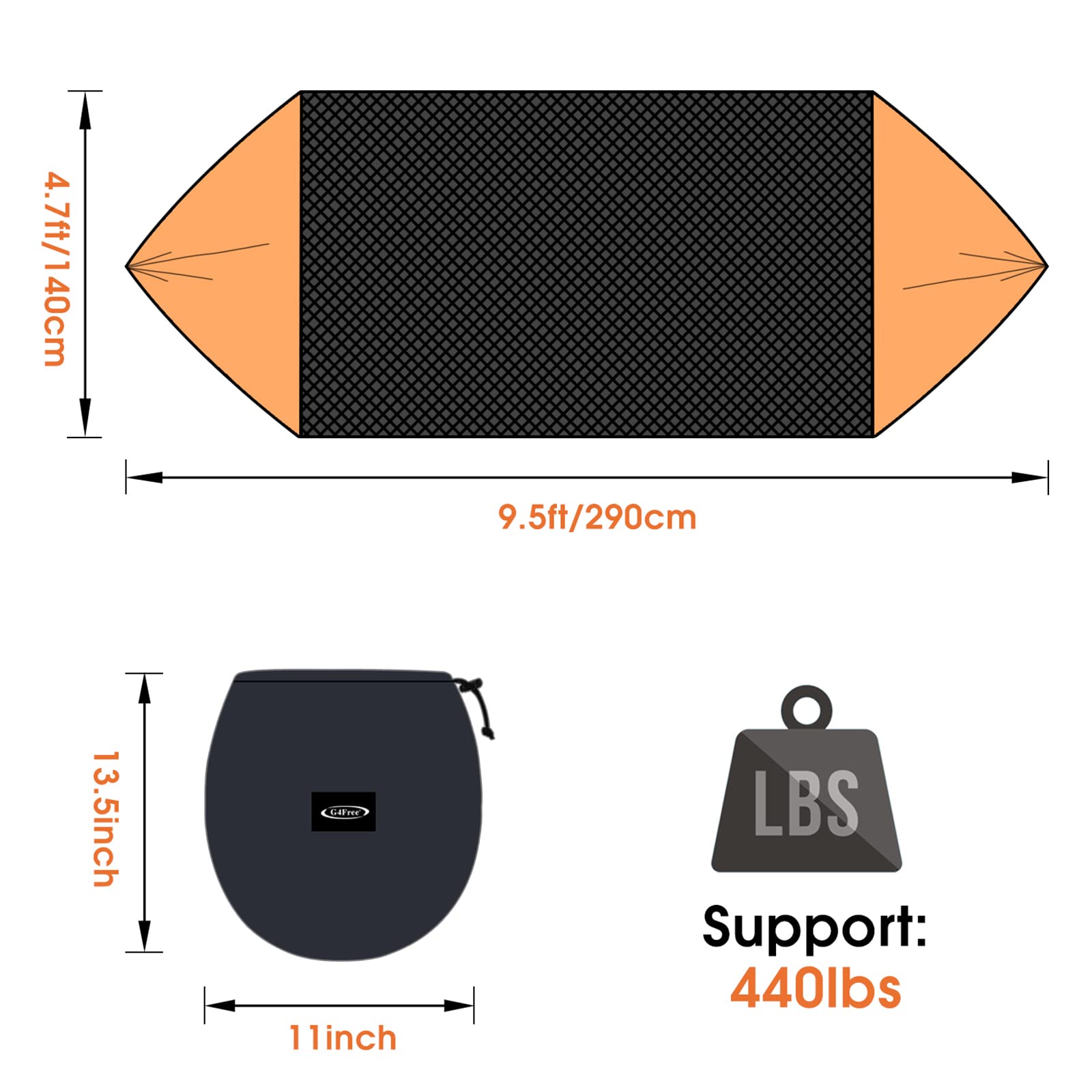 G4Free 2 Person Camping Hammock with Mosquito Net - Lightweight Portable Pop-up Parachute Hammock for Outdoor Backpacking, Hiking, Backyard Relaxation & Travel - Includes Tree Straps for Easy Setup