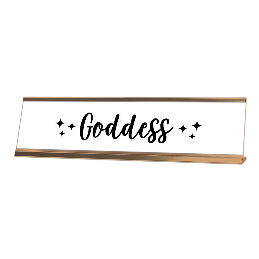 Custom Goddess Desk Sign - Personalized Nameplate (2 x 8 Inch) - Perfect for Office Decor, Home Workspace & Gift Ideas