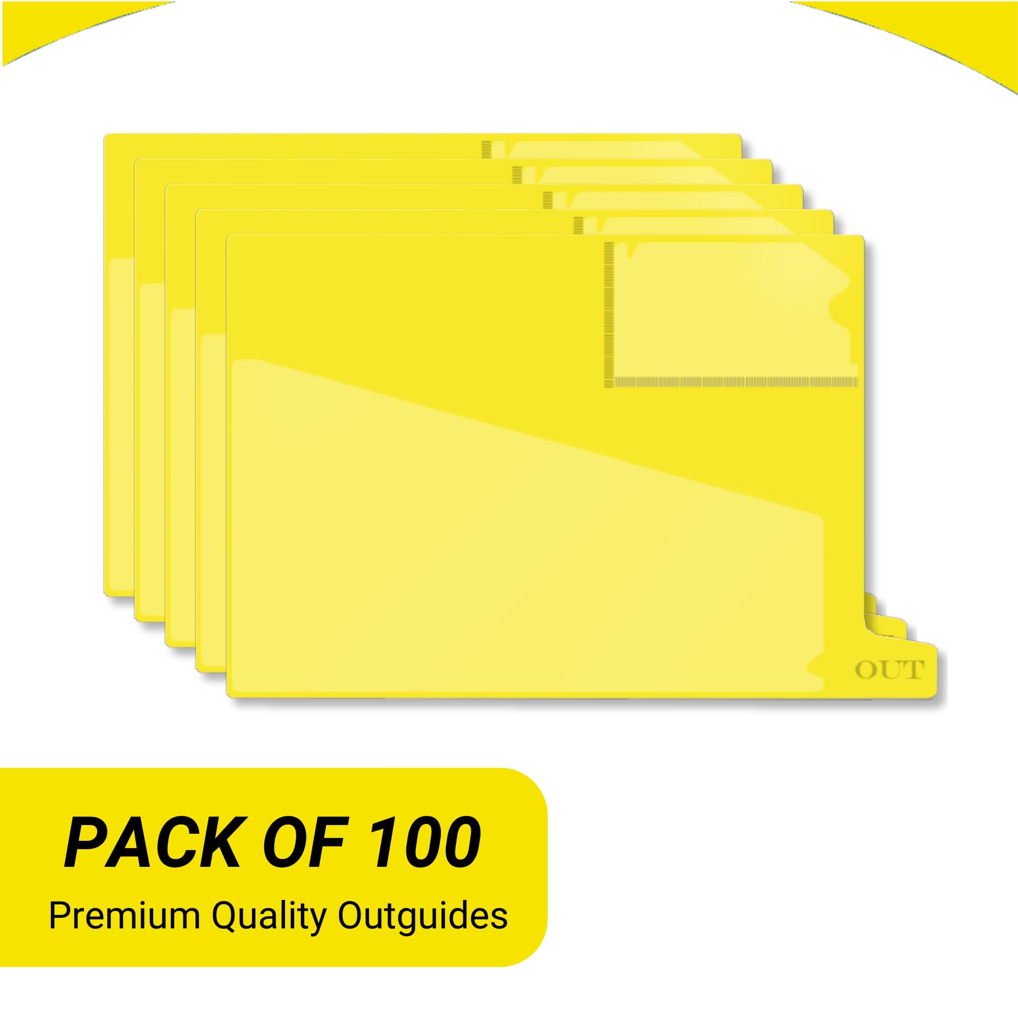 Doctor Stuff - Small Bottom Tab Vinyl Outguides with Diagonal Cut Front Pocket & Top Charge Out Slip Pocket | Letter Size 9