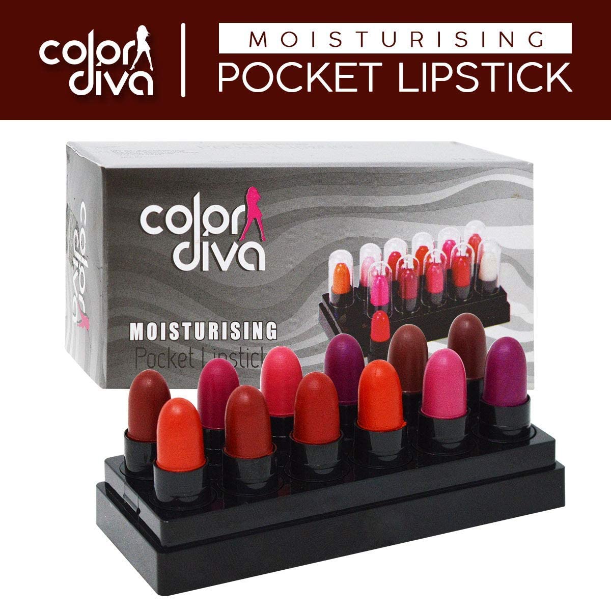 Trendy 12-Color Eyeshadow Palette & Mini Lipstick Set - Complete Eye & Lip Makeup Kit with Lip Crayon for Party & Everyday Wear | 24-Piece Multicolor Cosmetic Collection (CDLPSK110-CDEYSHDW104) | Perfect for Date Night, Girls' Night Out & Special Occasions