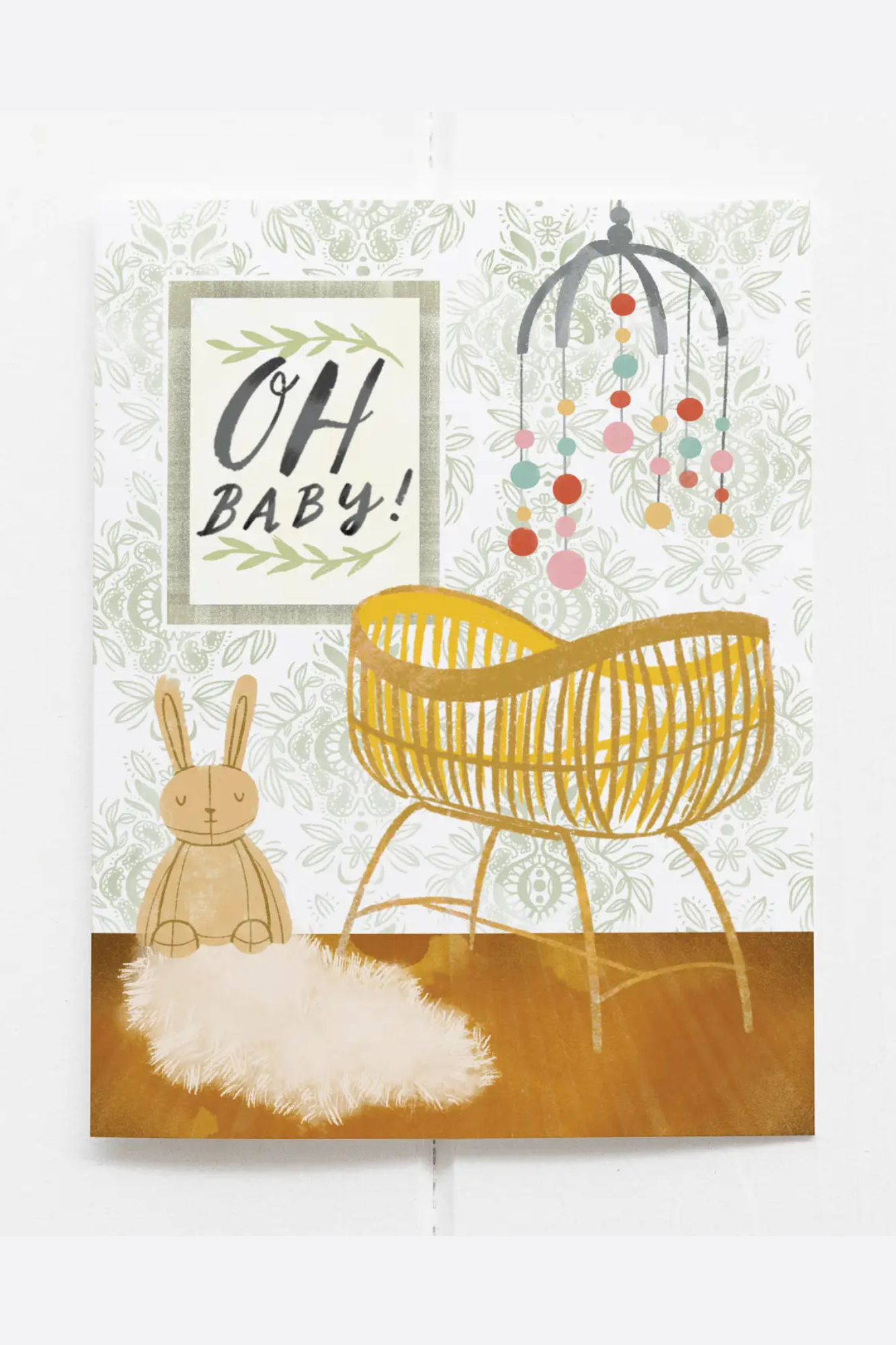 Oh Baby Nursery Card - Personalized Baby Shower Gift, Newborn Keepsake, Baby Announcement Card - Perfect for Birth Announcements, Christening, and First Birthday Celebrations