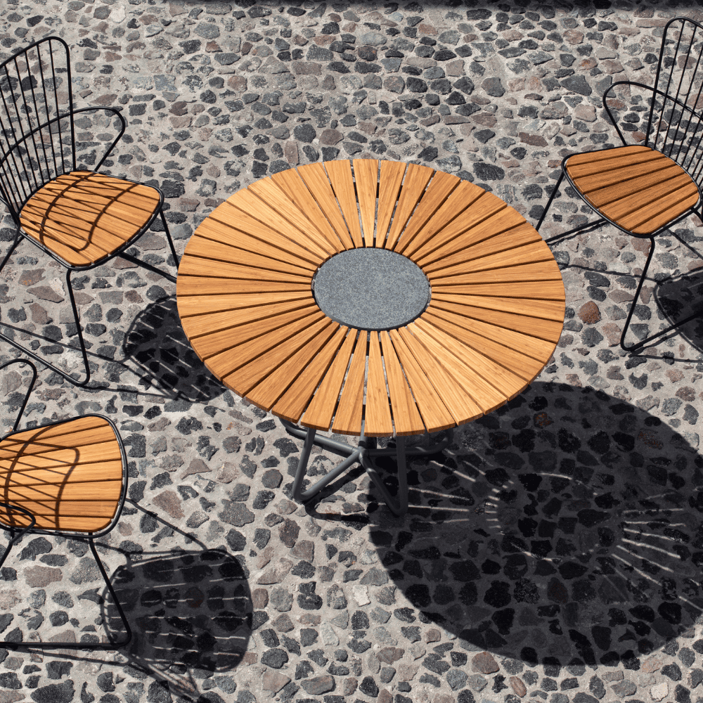 Round Outdoor Dining Table - Weatherproof Patio Furniture for Garden, Backyard, and Poolside Gatherings