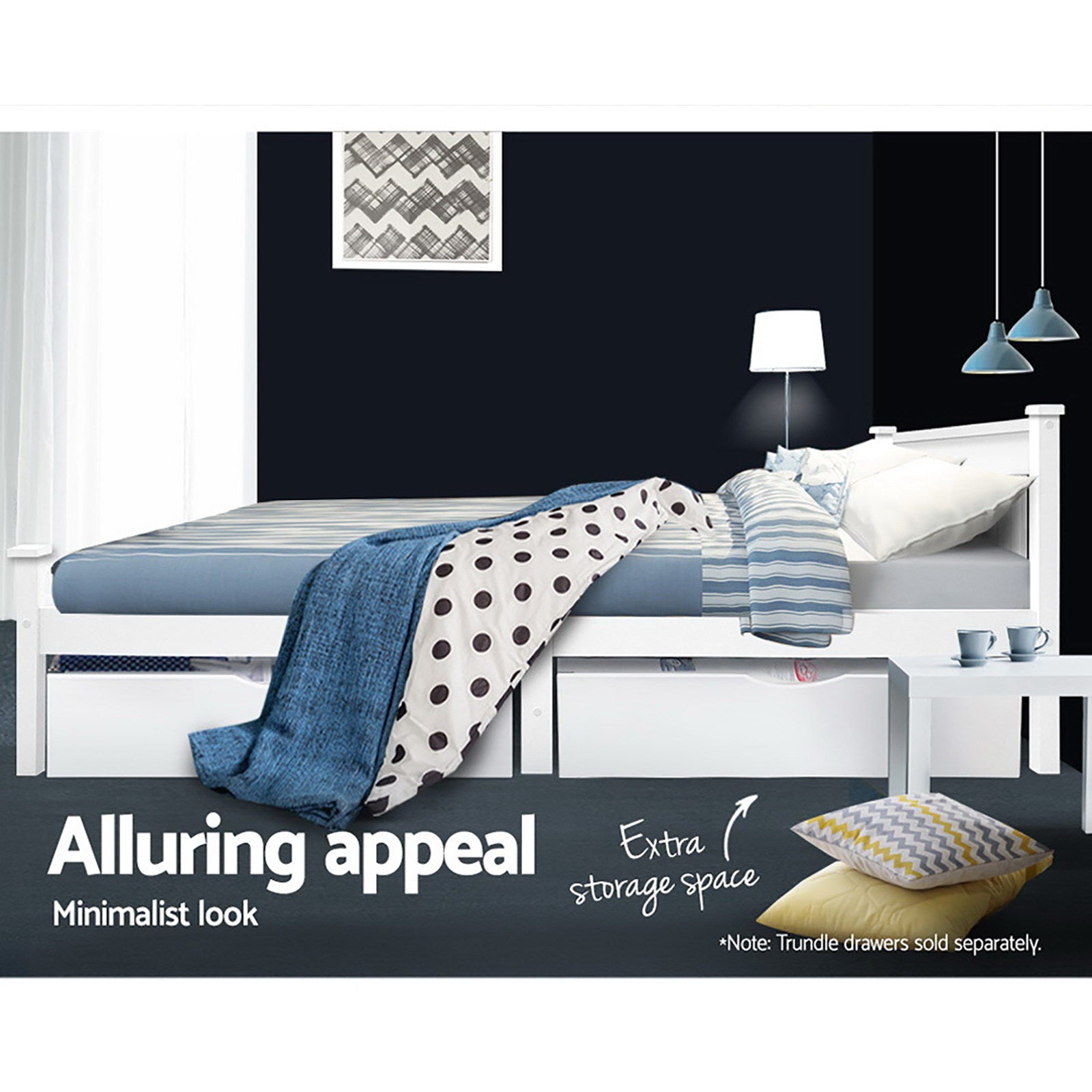 Stylish Cottesloe White Wooden Queen Size Bed Frame - Perfect for Modern Bedrooms & Guest Rooms