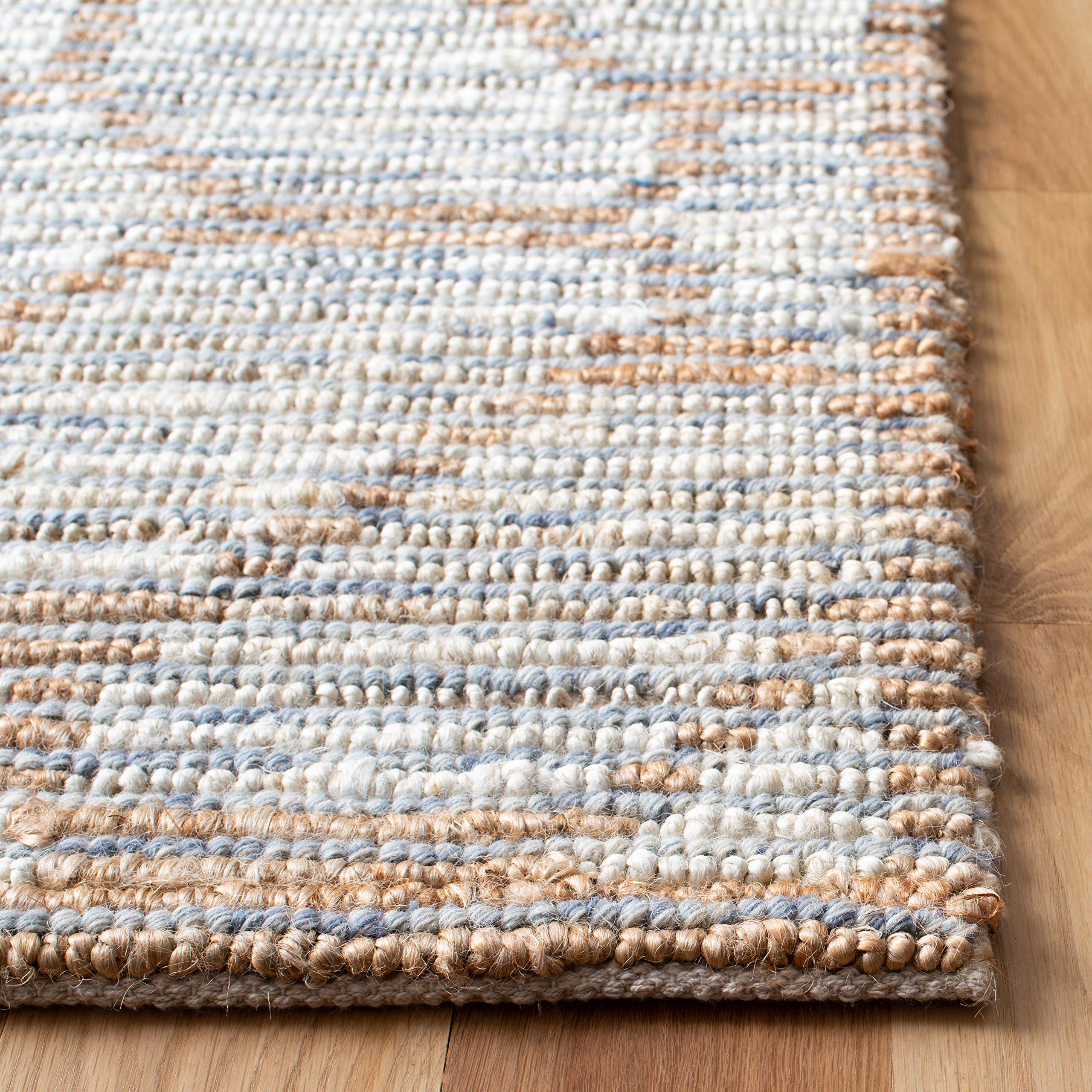 SAFAVIEH Natural Fiber Collection Handmade Woven Wool & Jute Area Rug - 8' x 10', Sage Green (NF218B) - Durable Floor Covering for High Traffic Living Room, Bedroom, Office & Entryway