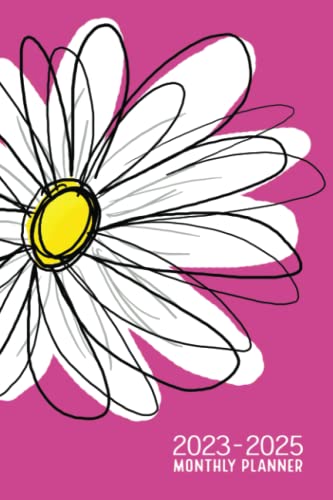 2023-2025 3-Year Monthly Planner with Daisy Cover - Yellow & Pink 6x9 Organizer | 36-Month Calendar for Work, School & Personal Planning | Minimalist Design