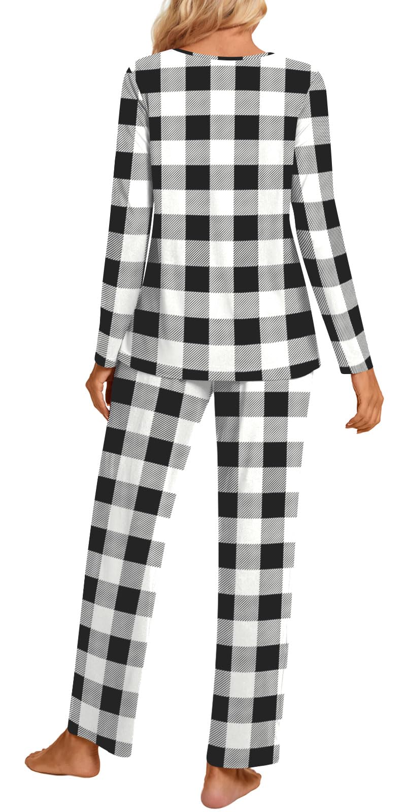 Aodemo Women's 2 Piece Pajama Set Long Sleeve Sleepwear with Pockets - Cozy Fall & Winter Lounge Pjs for Relaxing at Home, Sleeping & Lounging