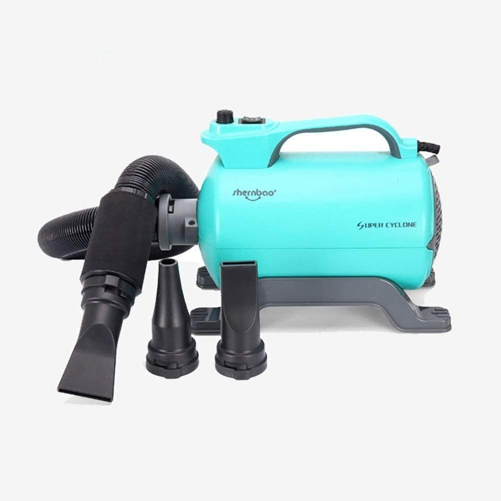 Professional Dog Grooming Blower - Dual Motor Low Noise Pet Hair Dryer with Variable Speed & High Power | Blue Pet Grooming Tool for Salons & Home Use
