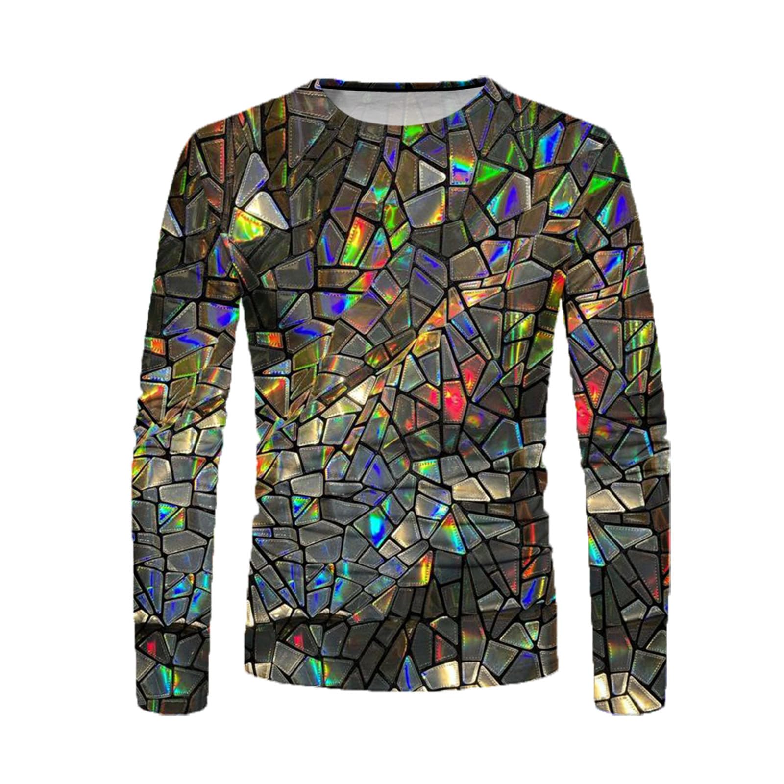 3D Printed Men's Long Sleeve Graphic Tee - Geometry Pattern Fashion T-Shirt for Fall Streetwear | Casual Outfit & Urban Style Essential