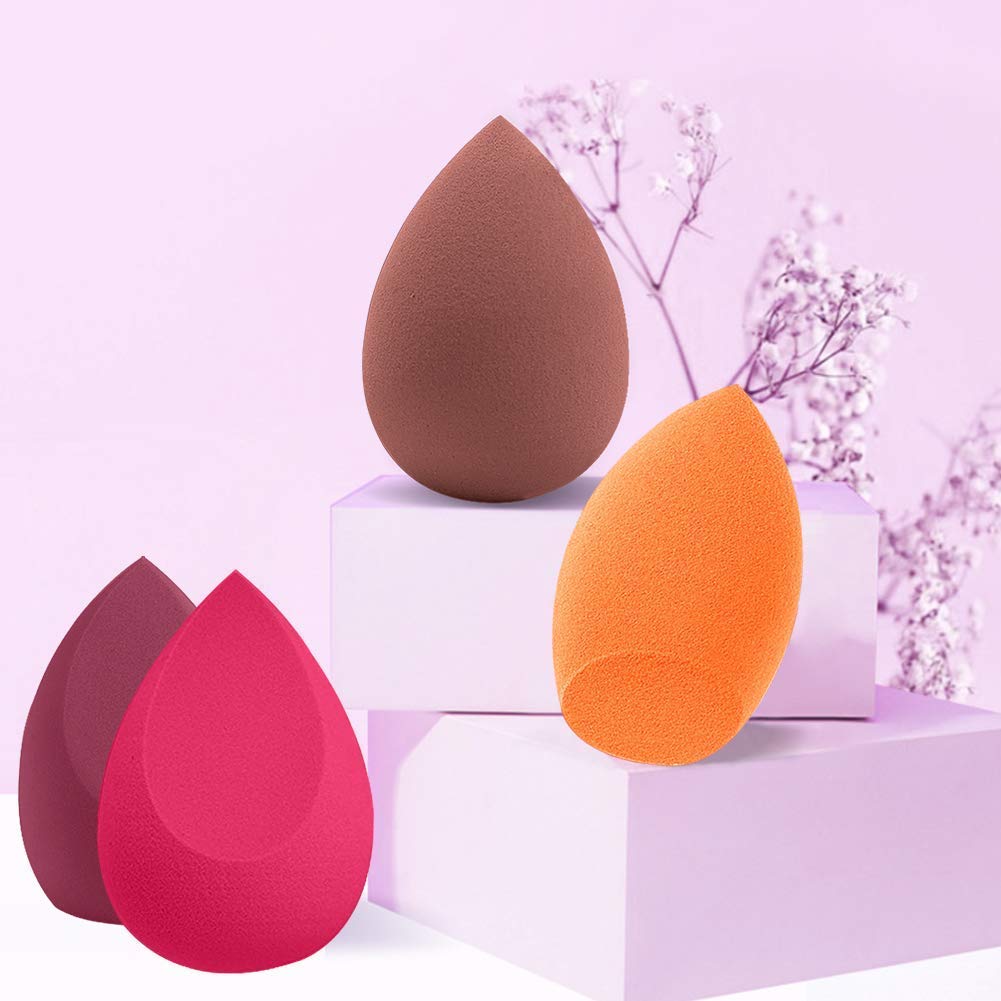 Fennec Mart 4-Piece Makeup Sponge Blender Set - Multi-Shape Beauty Blenders for Dry & Wet Application | Foundation, Concealer & Powder Blending for Flawless Makeup