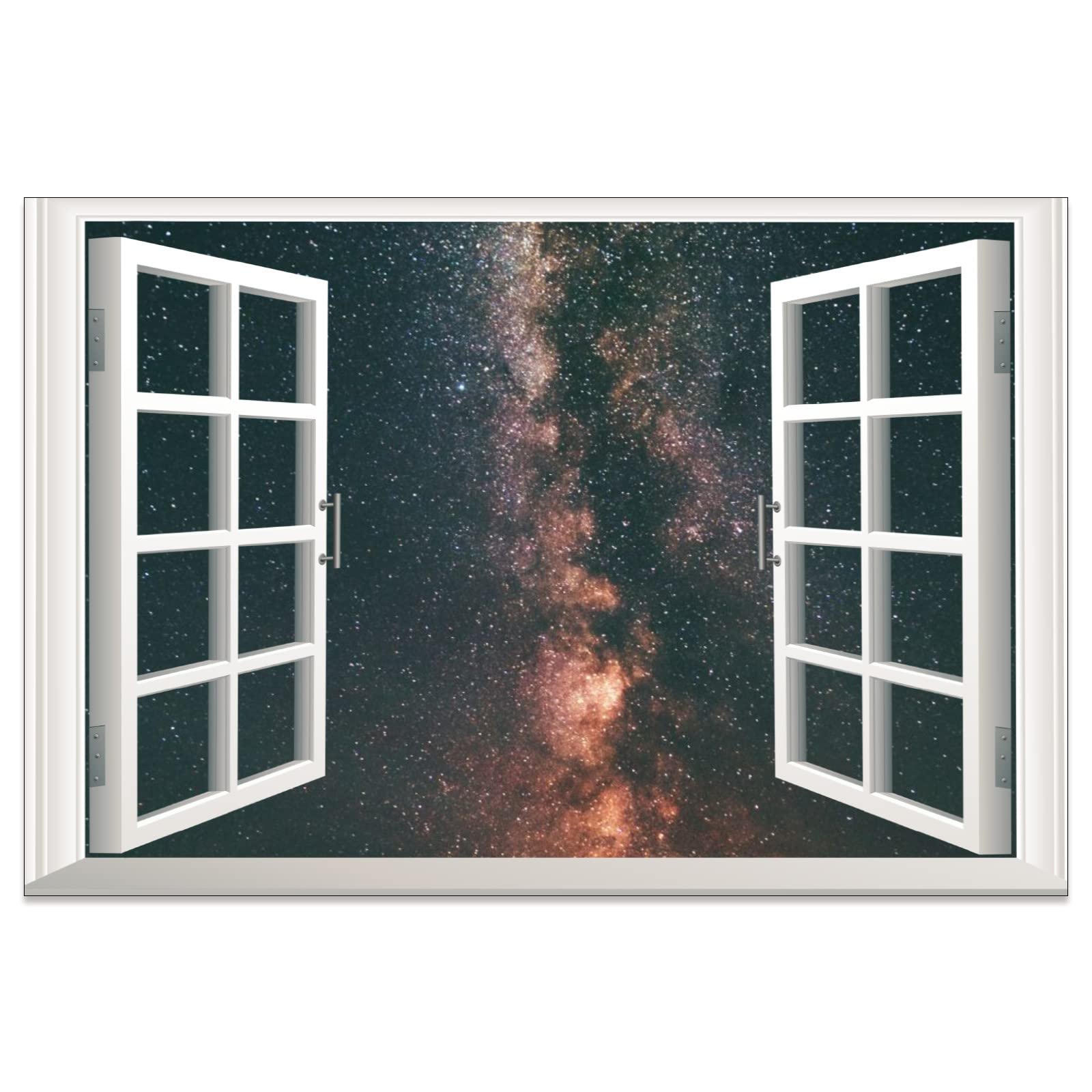 3D Stars and Milky Way Removable Wall Sticker - Self-Adhesive Wallpaper & Window Decals for Bedroom, Living Room, Nursery - 11.8x17.7in - Creative Wall Decor for Home, Office & Dorm Room