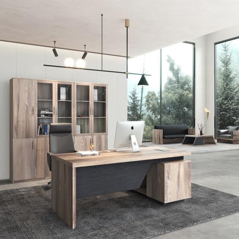 KELLEN 80cm 2 Door Display Cabinet in Warm Oak - Perfect for Living Room, Bedroom & Office Storage & Organization