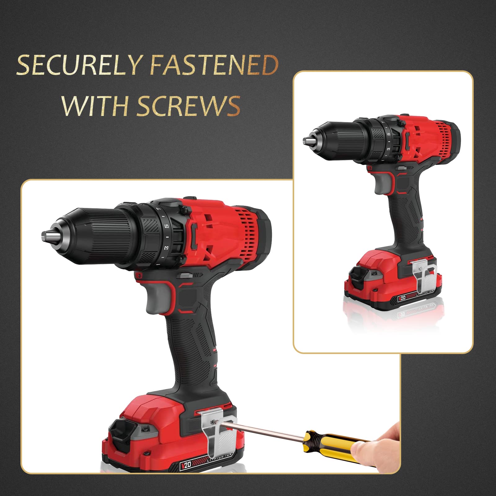 Craftsman Cordless Drill Clip N597001 Replacement - 4 Pack | Power Tool Accessories for Impact Drills | Secure Locking Mechanism | Perfect for DIY Projects, Home Repairs & Workshop Use