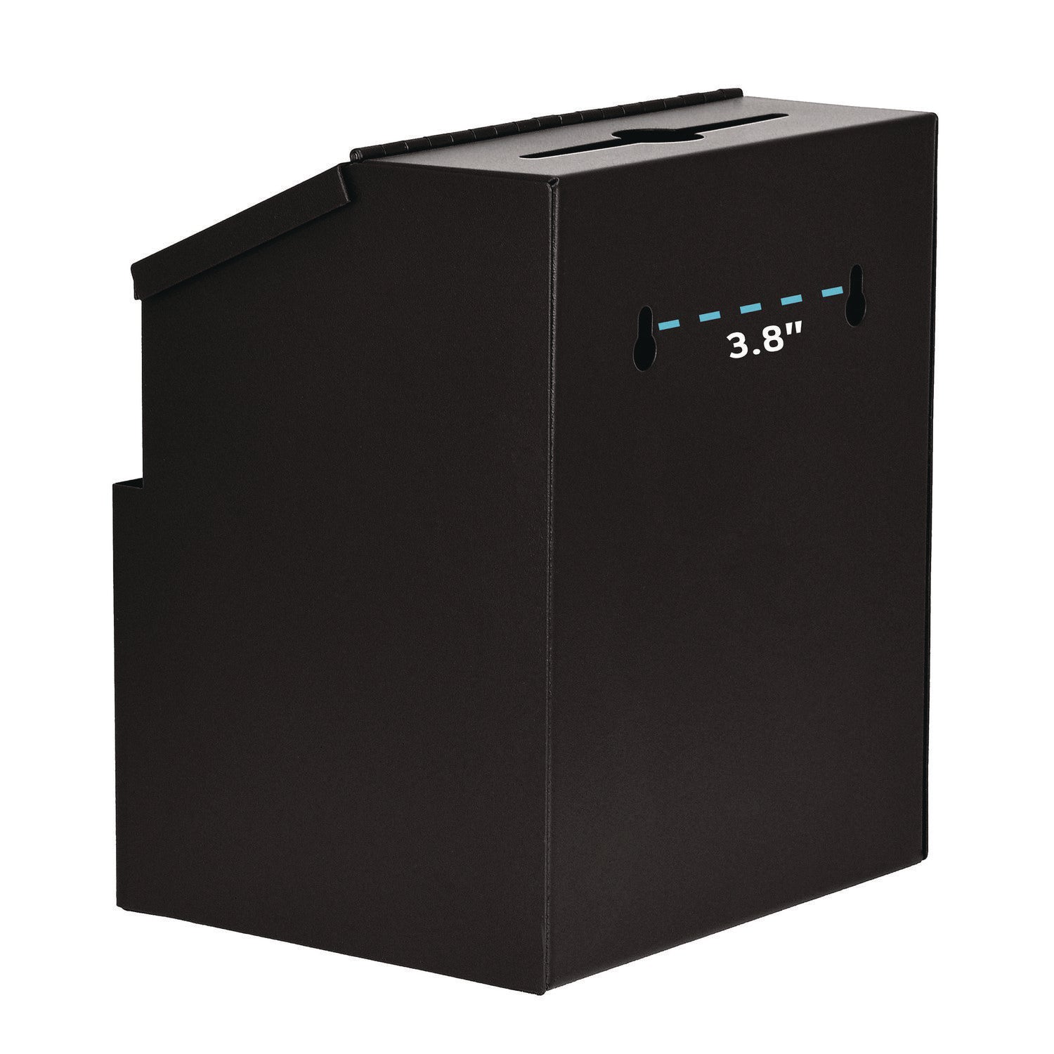 AdirOffice Wall Mountable Steel Secure Drop Box with Key - 7 x 6 x 8.5 Inch Stainless Steel 304 Lockbox - Black - Ideal for Offices, Retail Stores & Public Spaces for Secure Document & Key Drop-Off