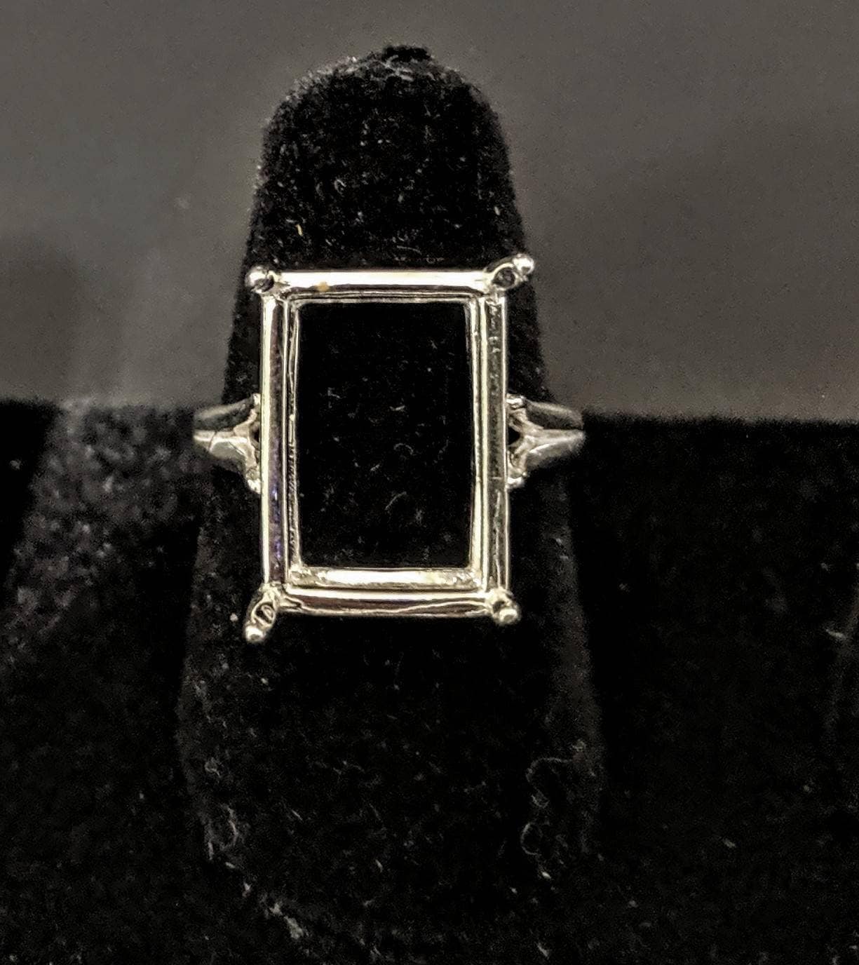 18x13mm Emerald Cut Pre-Notched Cathedral Ring Setting - Solid Sterling Silver or 14K Gold - Size 7 or 8 (163838/143838) - Perfect for Engagement Rings, Wedding Bands & Jewelry Making