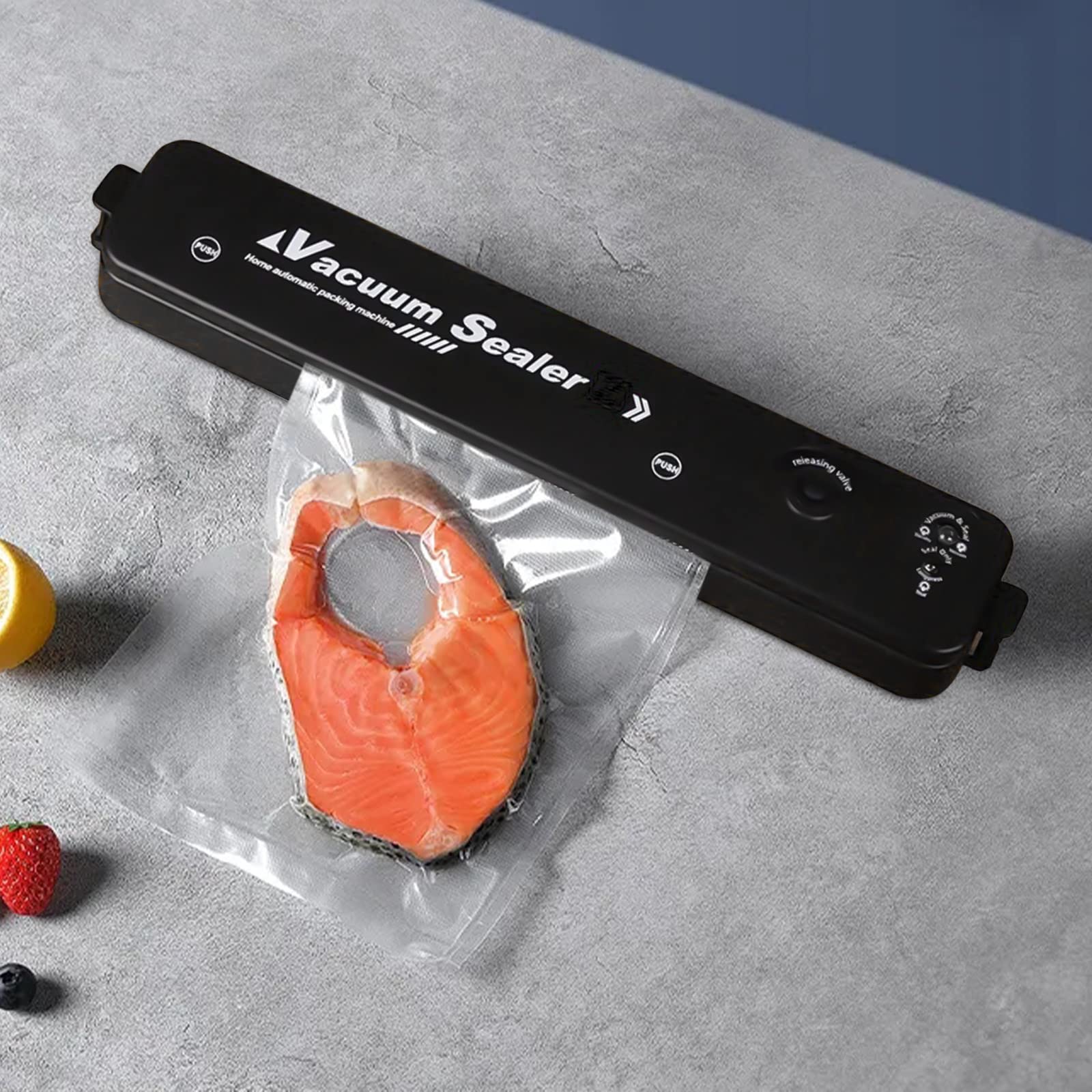 Wuztai Vacuum Sealer Machine for Food Preservation - Compact Air Sealing System with Sous Vide & Snack Bag Capability - BPA Free & Safety Certified - Perfect for Meal Prep, Sous Vide Cooking & Long-Term Food Storage
