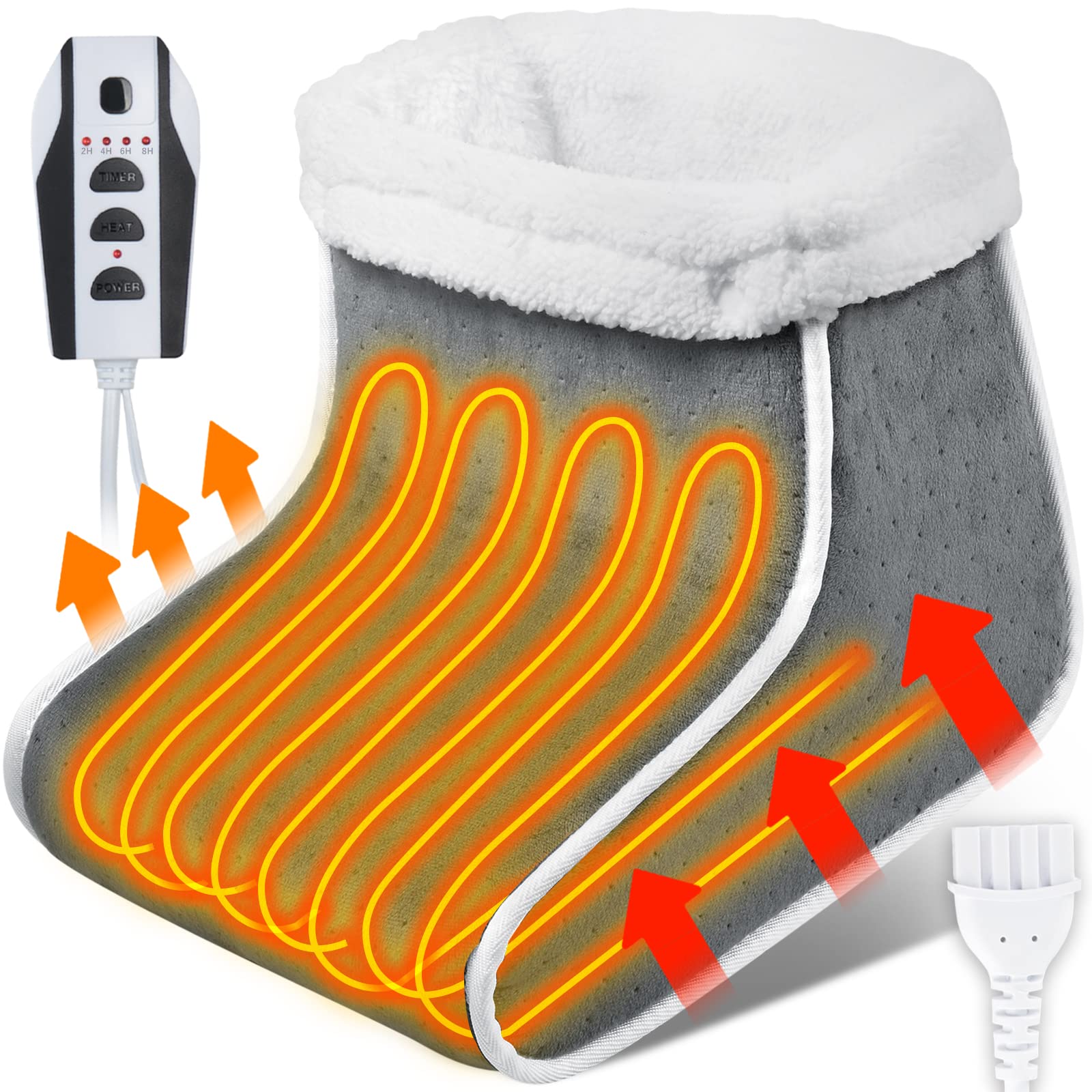 Electric Foot Warmer for Men & Women - Dual-Sided Heating Pad with 6 Temperature Levels & 4 Timer Settings | Perfect for Home, Office & Winter Comfort (Large Size)