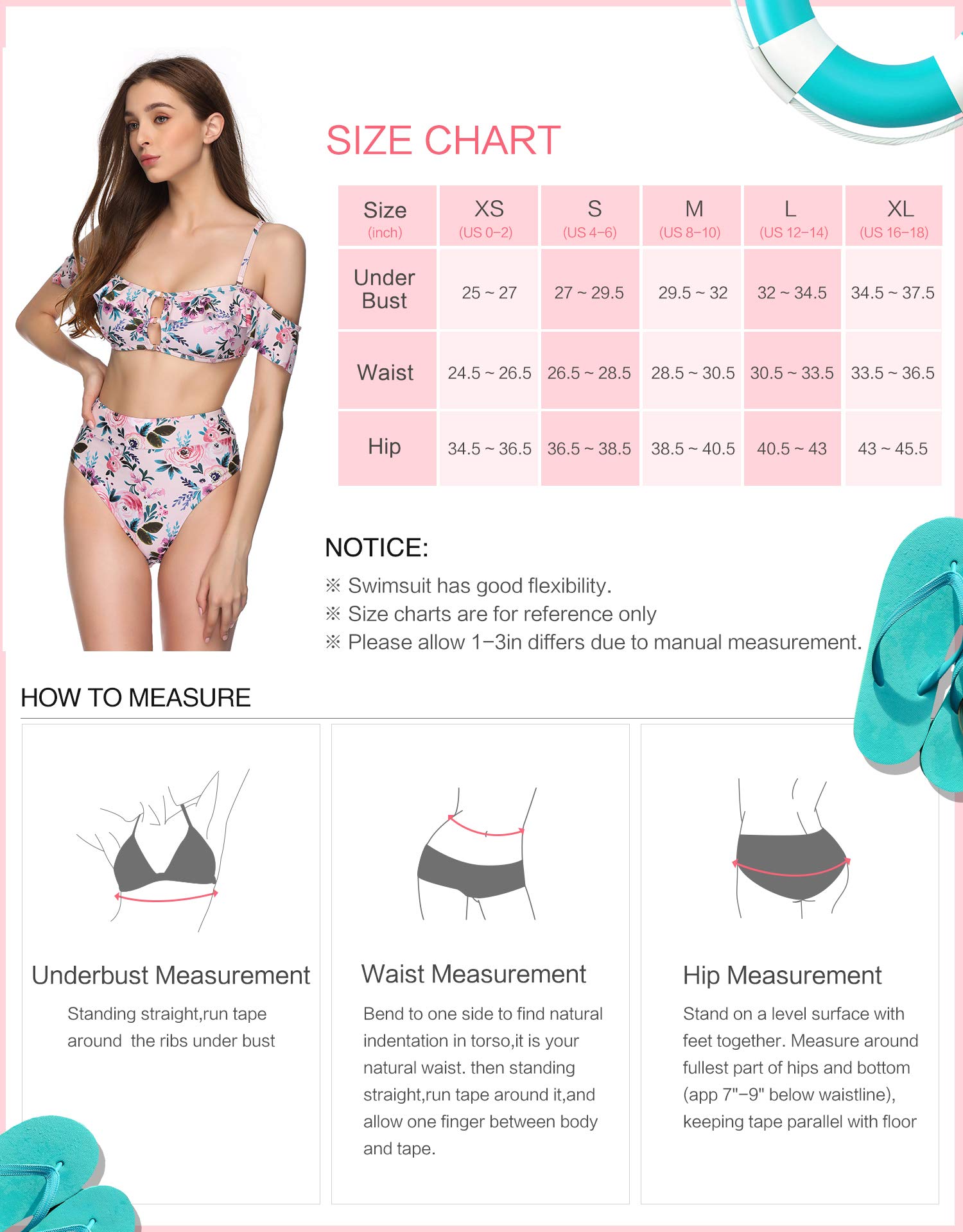 Women's Two Piece High Waisted Bandeau Bikini Set - Sexy Swimwear for Beach, Pool & Summer Vacation