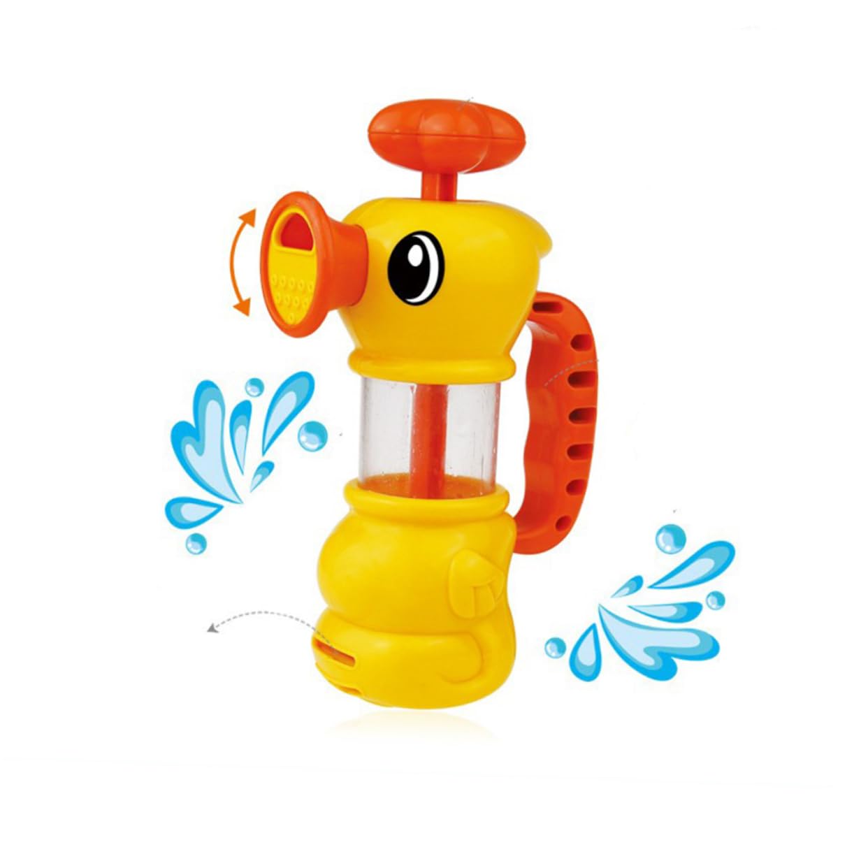 VICASKY 2-Pack Manual Water Sprinkler Bath Toys for Kids - Fun Outdoor & Pool Water Spray Toys for Summer Play (Yellow)