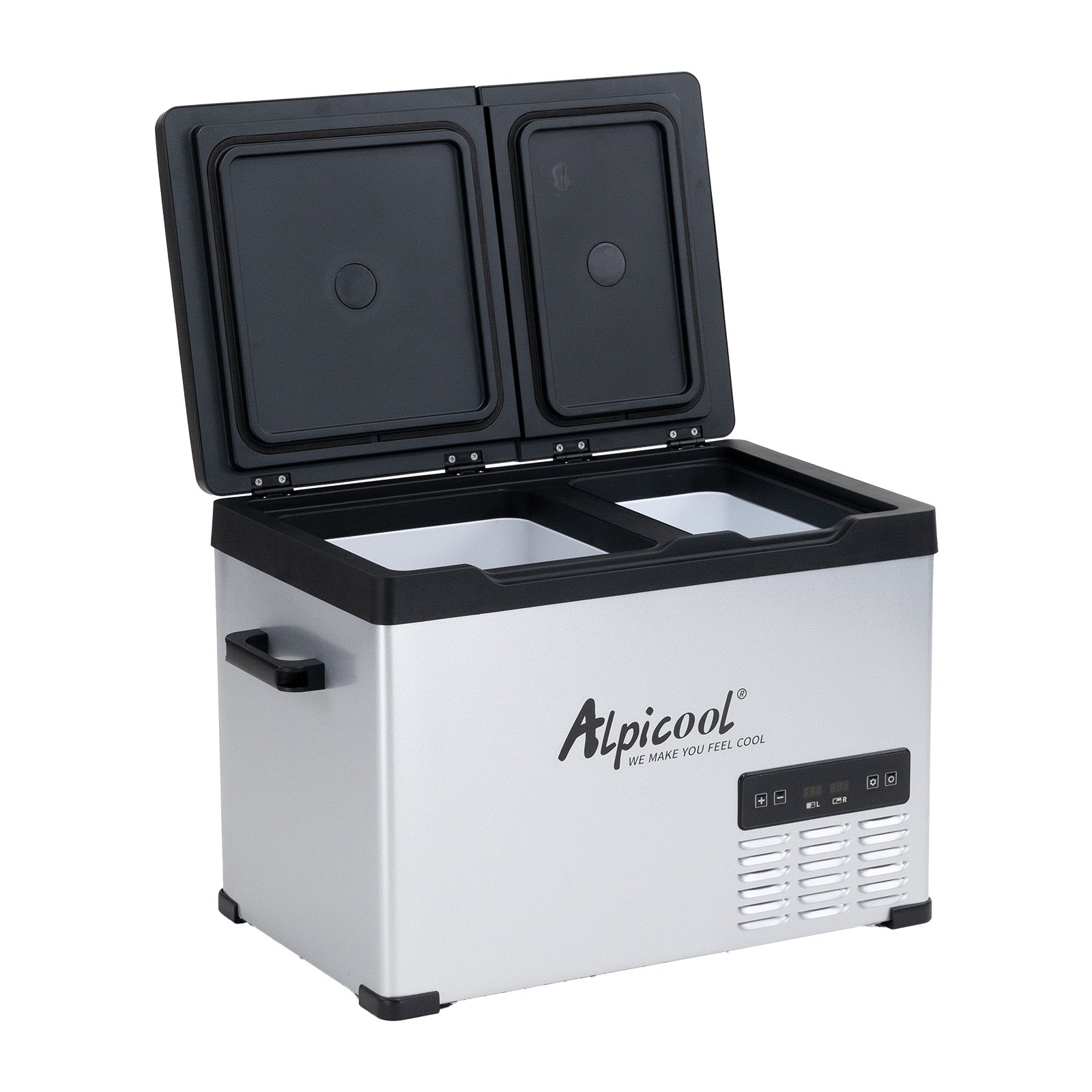 Alpicool CHS45 12V/24V Portable Car Refrigerator - 45L Dual Zone Camping Fridge Freezer for Road Trips, RV, Outdoor Adventures & Home Use