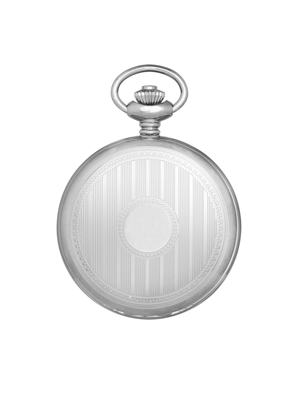 Charles-Hubert Paris DWA003 Premium Collection Silver Pocket Watch - Classic Analog Quartz Timepiece for Men, Vintage Style Gift for Collectors & Special Occasions