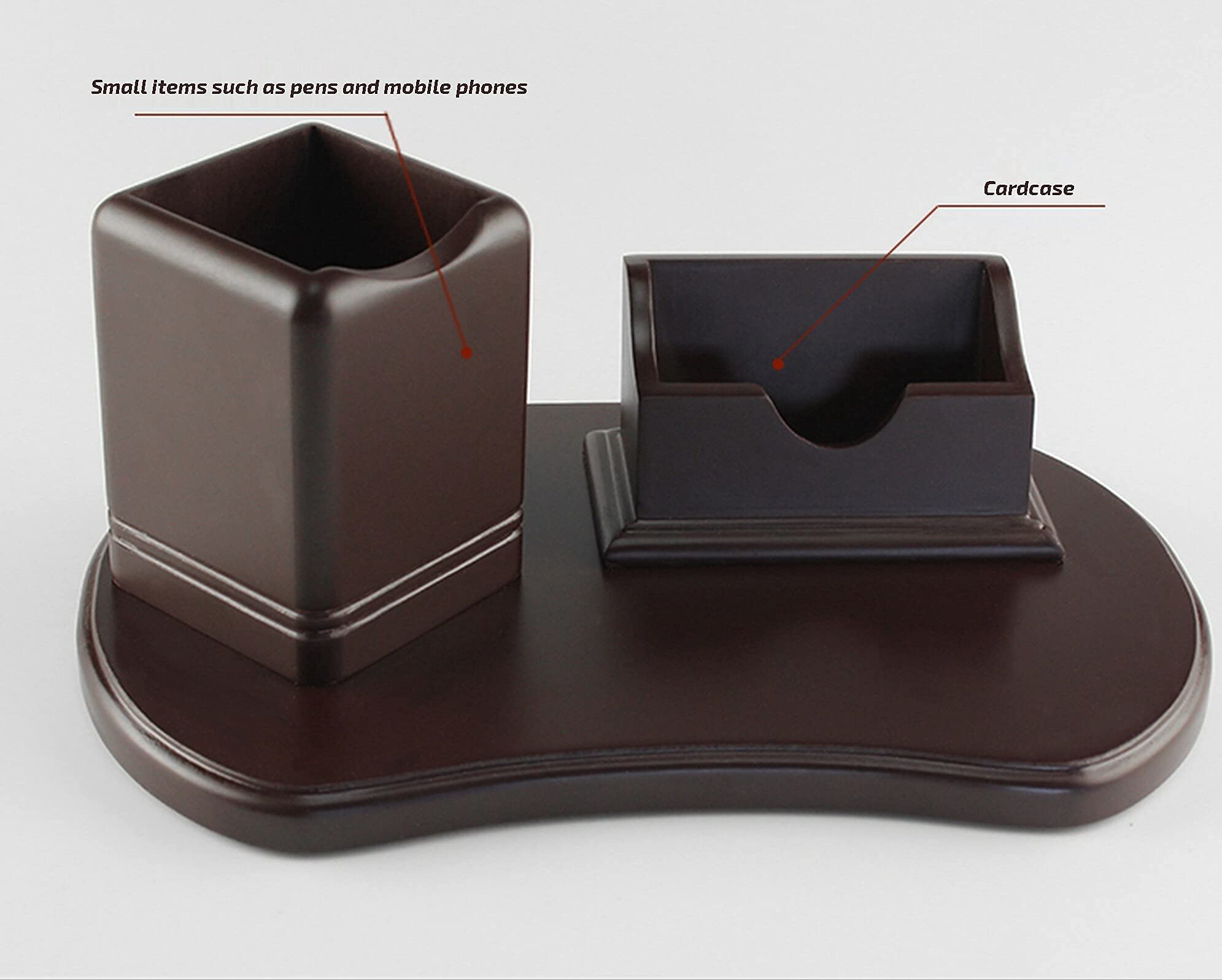 Premium Wooden Pen Holder & Business Card Holder - Large Capacity Modern Minimalist Office Desk Organizer - Elegant Light Luxury Gift for Professionals & Home Office Use (Perfect for Desk Organization & Corporate Gifting)