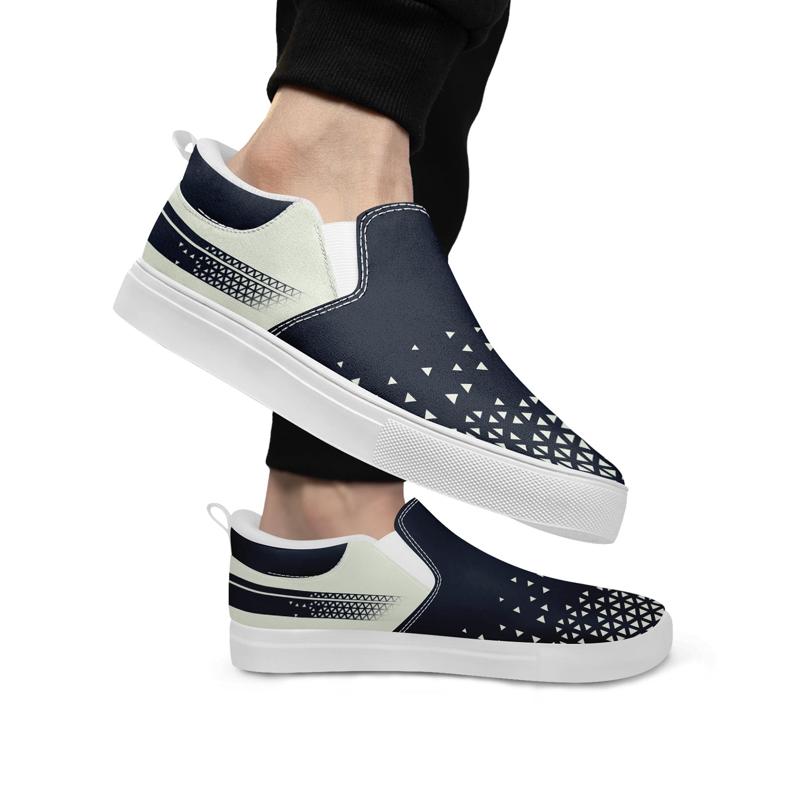 Custom Personalized Slip-On Canvas Sneakers for Men & Women - Comfortable Handmade Shoes FN071 E023042 (Perfect for Casual Wear, Travel & Everyday Fashion)