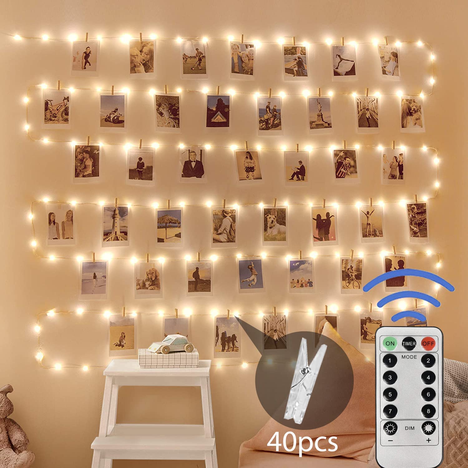 2 Pack 240LED 24M Waterproof Fairy String Lights with 40 Clips - Bedroom Decor, Party & Wedding Lighting for Girls, Room Photo Hanging - Perfect for Romantic Ambiance, Gift Giving & Home Decoration