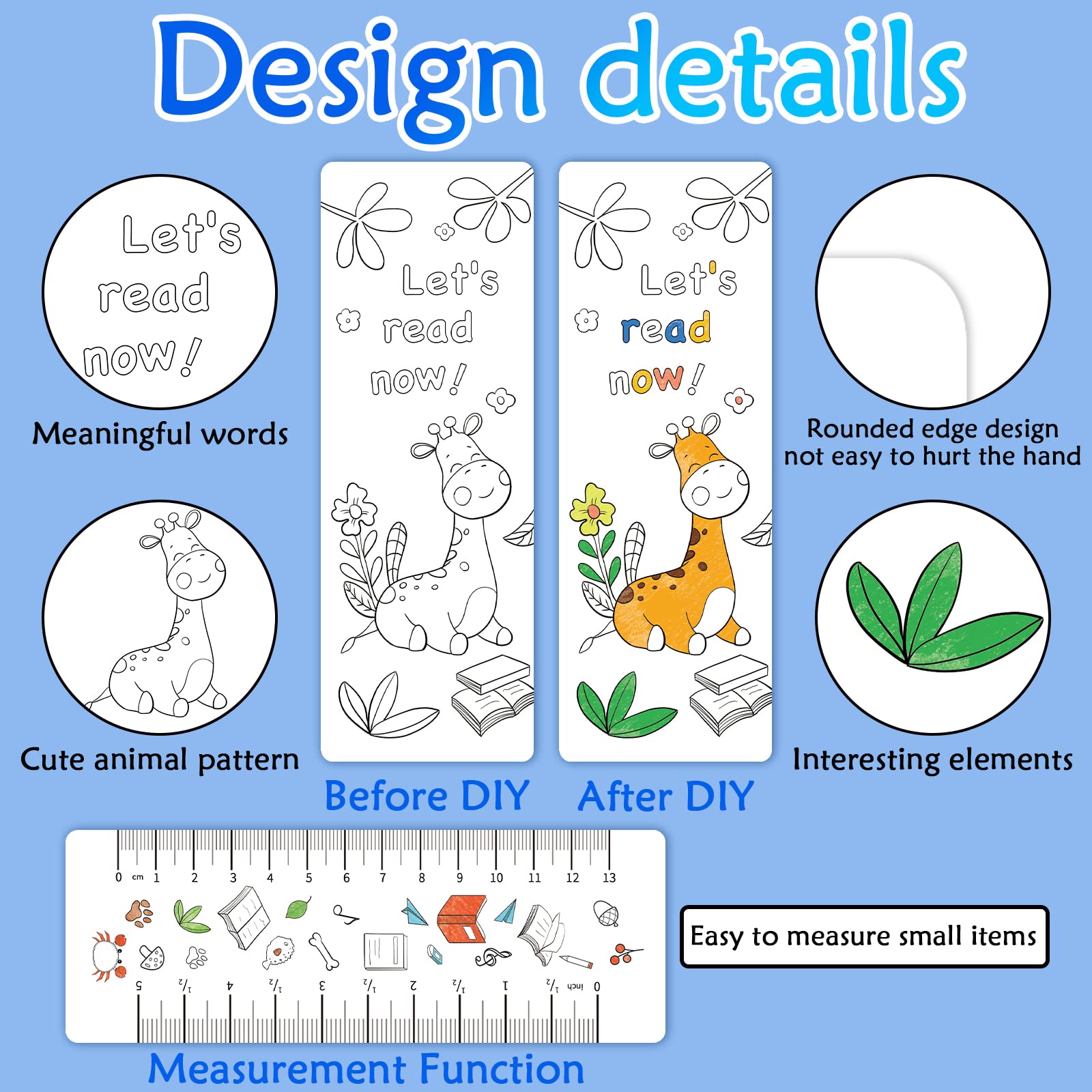 Anseal 180 PCS DIY Coloring Bookmarks for Kids & Teens - 12 Cute Animal Designs, Fun Classroom Rewards & Reading Gifts for Book Lovers - Perfect for School Activities, Birthday Parties & Reading Incentives