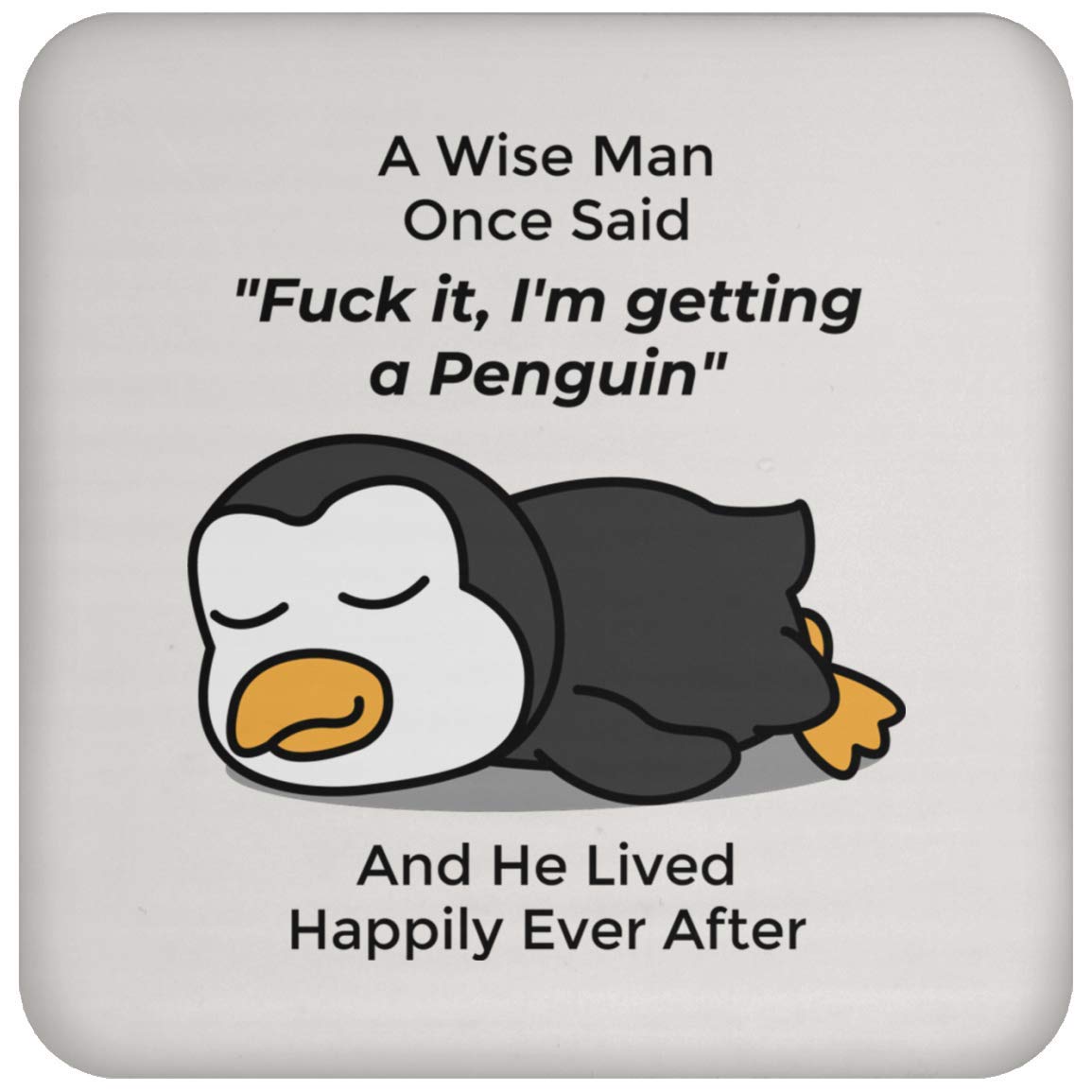 Funny Penguin Coaster Set - Unique Christmas Gifts for Men 2022 - Cute Drink Coasters for Beer, Coffee & Home Decor - Perfect for Office, Bar & Housewarming Gifts