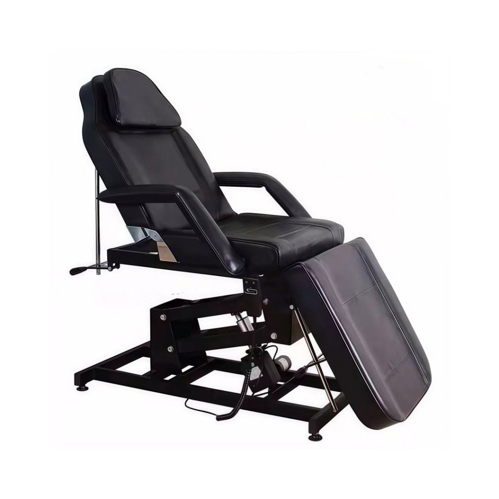 Greenlife Basic One Motor Electric Facial Bed Tattoo Chair - Adjustable Beauty Salon Spa Massage Table in White/Black (CH246) | Perfect for Facial Treatments, Tattoo Sessions & Spa Relaxation