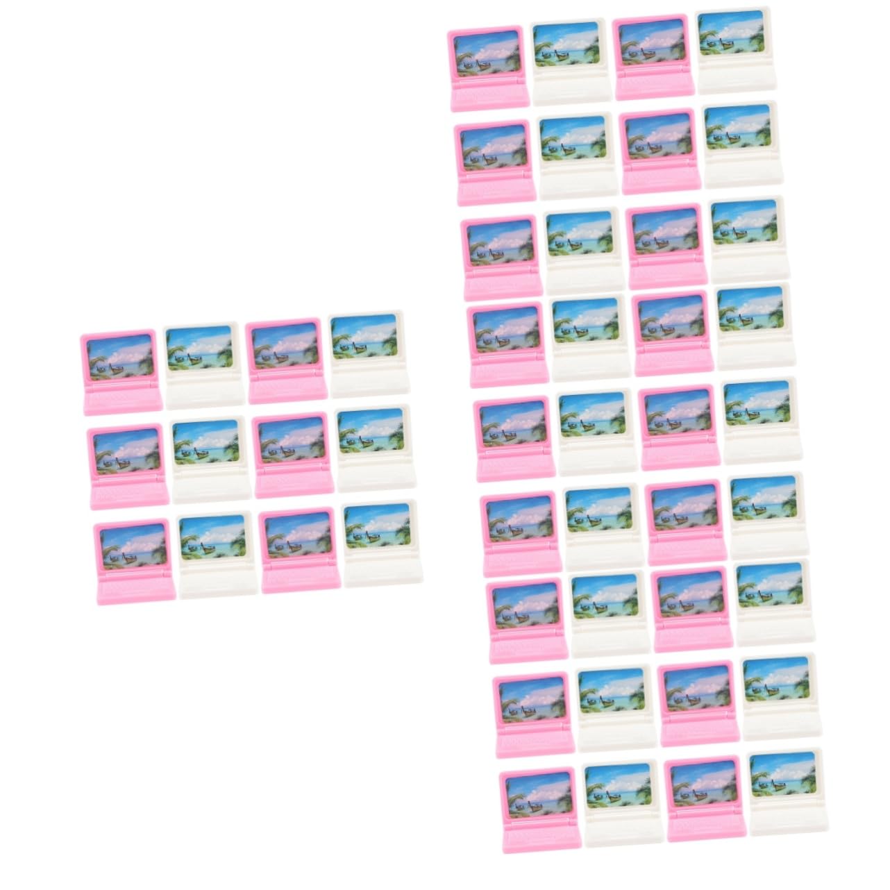 Abaodam 48 Pcs Miniature Laptop Toy Set - Dollhouse Computer Accessories, Mini PC for Doll House Decor, Kids Pretend Play & Collectibles - Perfect for Dollhouse Scenes, Kids Role Play & Miniature Displays