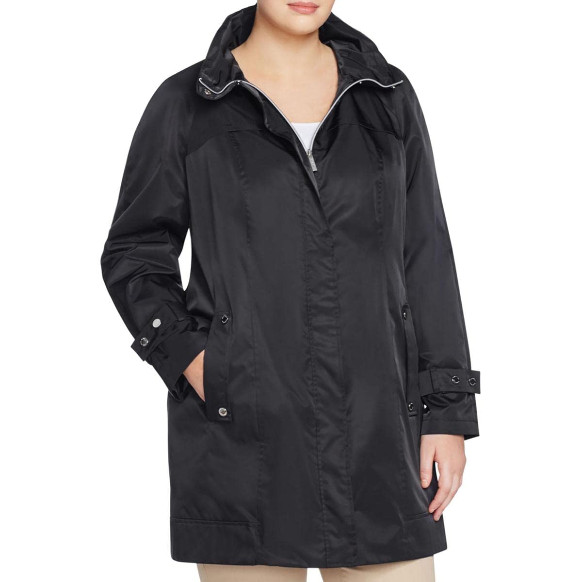 Calvin Klein Women's Plus-Size Packable Lightweight Anorak Jacket | Water-Resistant Windbreaker for Outdoor Activities, Travel & Casual Wear