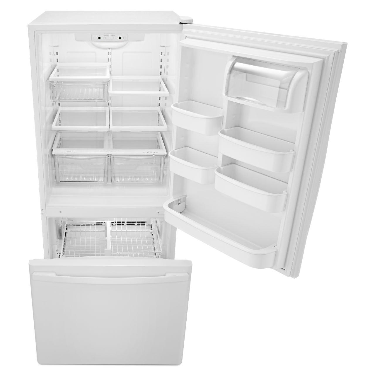 Amana 18 cu. ft. Bottom Freezer Refrigerator - 30 Inch Wide, Energy Star Rated, Stainless Steel (ABB1924BRW) - Perfect for Kitchens, Apartments & Small Spaces