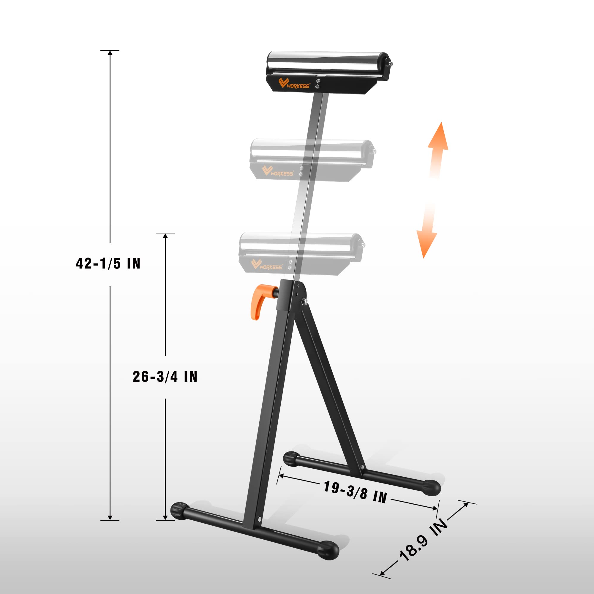 4 in 1 Adjustable Roller Stand - Heavy Duty Roller Support Stand for Woodworking, Table Saw, Band Saw - Perfect for Workshop & DIY Projects