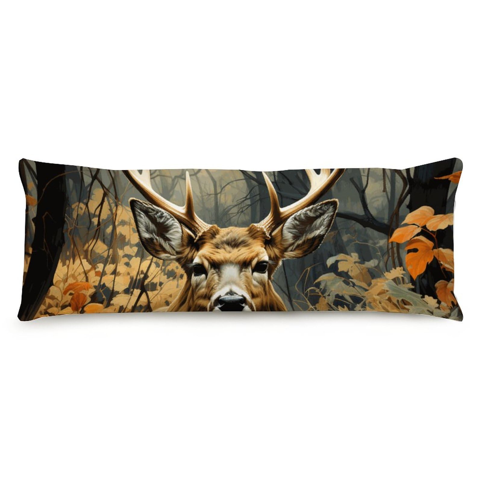 Camouflage White Tail Deer Buck Head Body Pillow Cover - 20