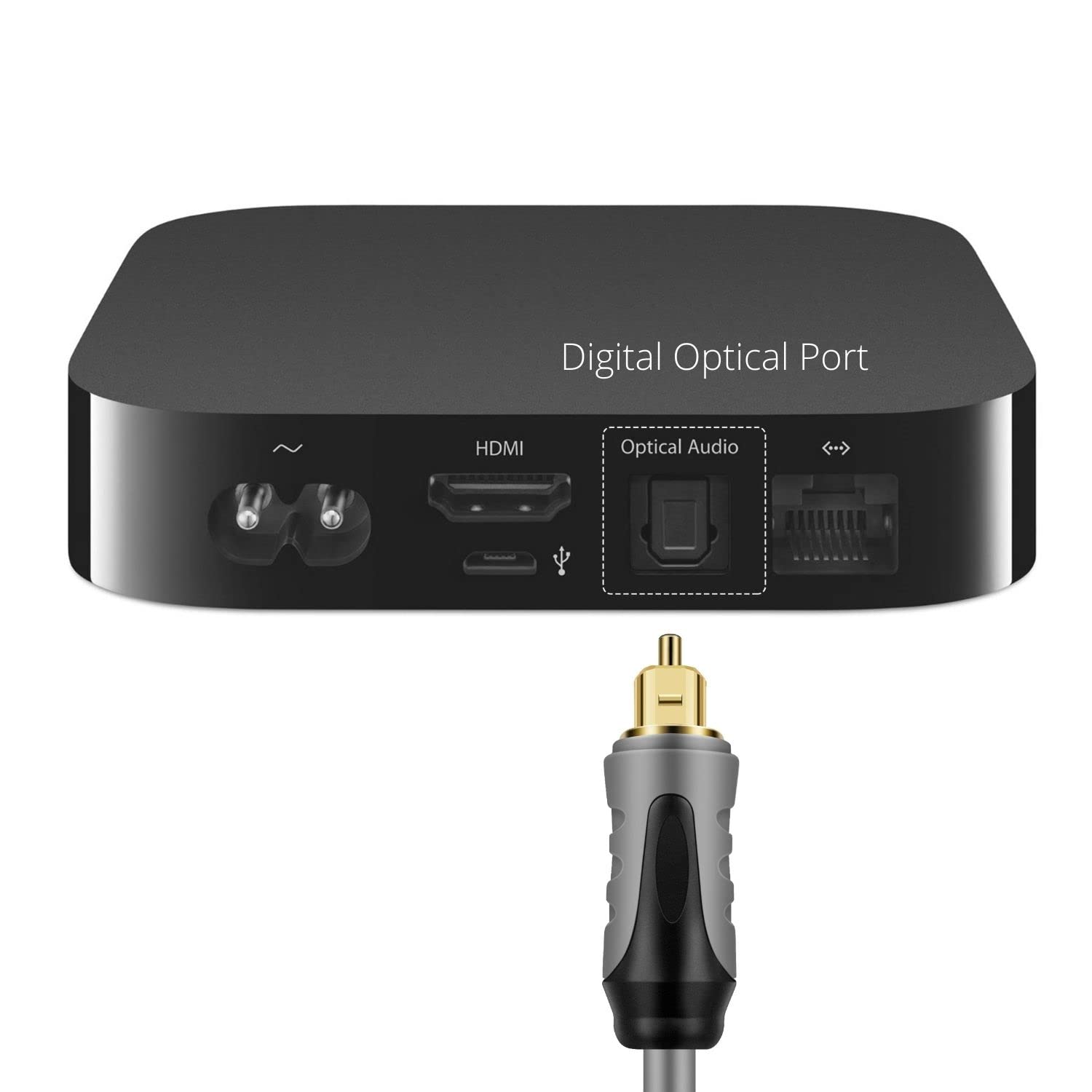 Premium TOSLINK Digital Optical Audio Cable 3ft - Gold-Plated Connector & Fiber Optic for Hi-Fi Sound, Compatible with Soundbars, TVs, Gaming Consoles & Home Theater Systems - Perfect for Immersive Audio Experience