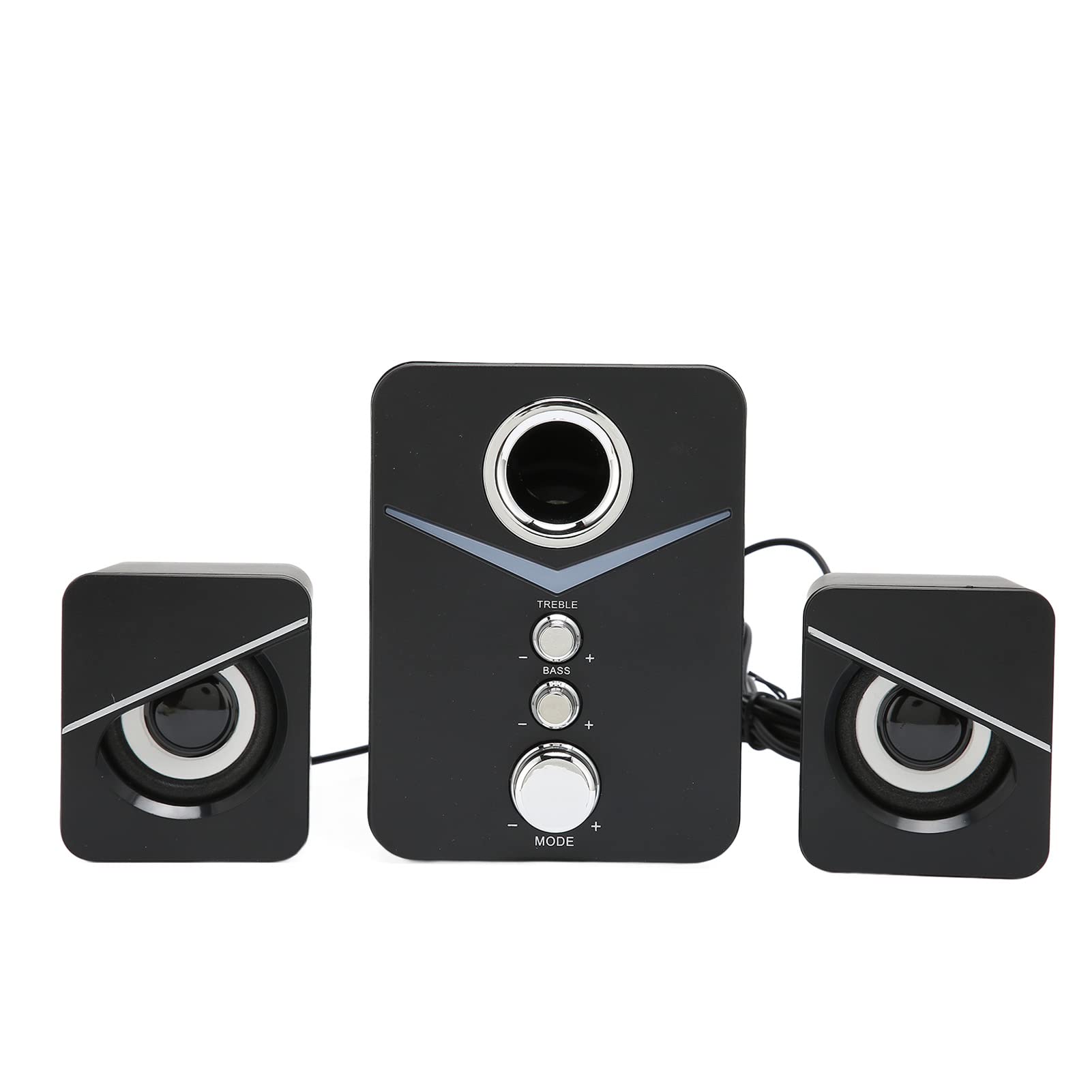 Premium 2.1 Channel Bluetooth Computer Speaker with Deep Bass - Mini Desktop Speaker for PC, Laptop & Phone - 3W LED Wired Speakers (Black LR063682) - Perfect for Home Office, Wedding Parties & Gaming Setups