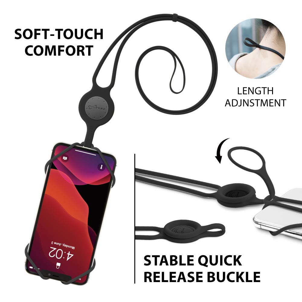 Adjustable Silicone Phone Lanyard - Universal Neck Strap Holder for iPhone, Samsung & Most Smartphones - Secure Hands-Free Carrying for Work, Travel & Outdoor Activities