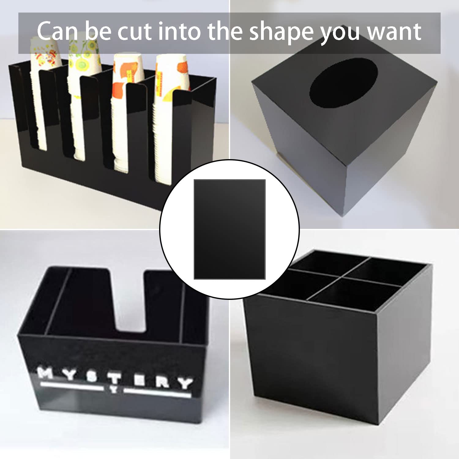10Pcs Black Acrylic Sheets 4x6 Inch - 1/16