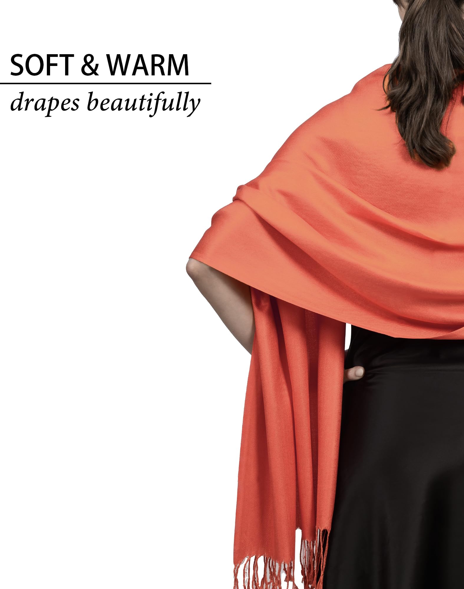 Luxury Pashmina Scarf for Women - Soft Cashmere Shawl Wrap for Evening Dresses, Weddings & Bridesmaids - Elegant All-Season Scarf for Formal or Casual Wear - Perfect for Office, Party & Special Occasions