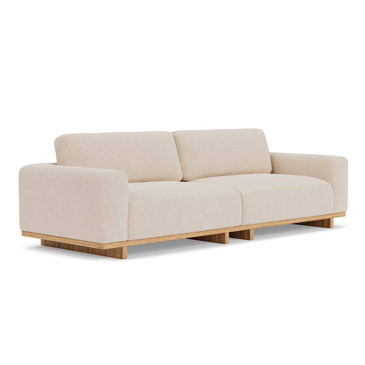 Luxury Aya Boucle 3.5 Seater Sofa - Modern Upholstered Couch for Living Room, Lounge & Office - Soft Chenille Fabric with Solid Wood Frame - Comfortable Mid-Century Design for Home Decor