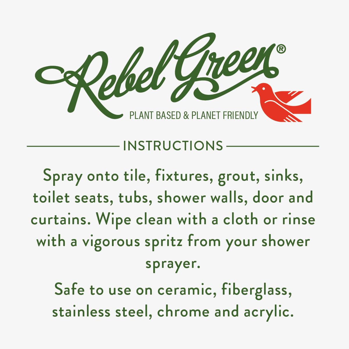 Rebel Green All-Natural Tub & Tile Cleaner Spray - Chamomile & Orange Blossom Scent, Non-Toxic Bathroom Cleaner for Shower, Bathtub & Sink (2-Pack, 16oz Each) | Perfect for Deep Cleaning & Refreshing Bathrooms Naturally