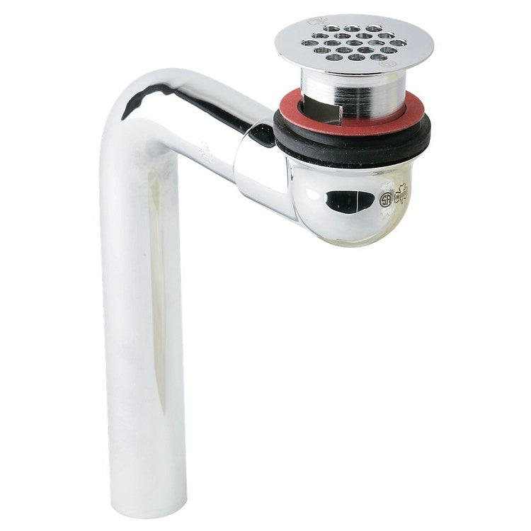 1-1/4 Inch Offset Grid Drain Fitting - No Overflow - Heavy Duty PVC Shower Drain for Bathroom, Basement & Outdoor Use