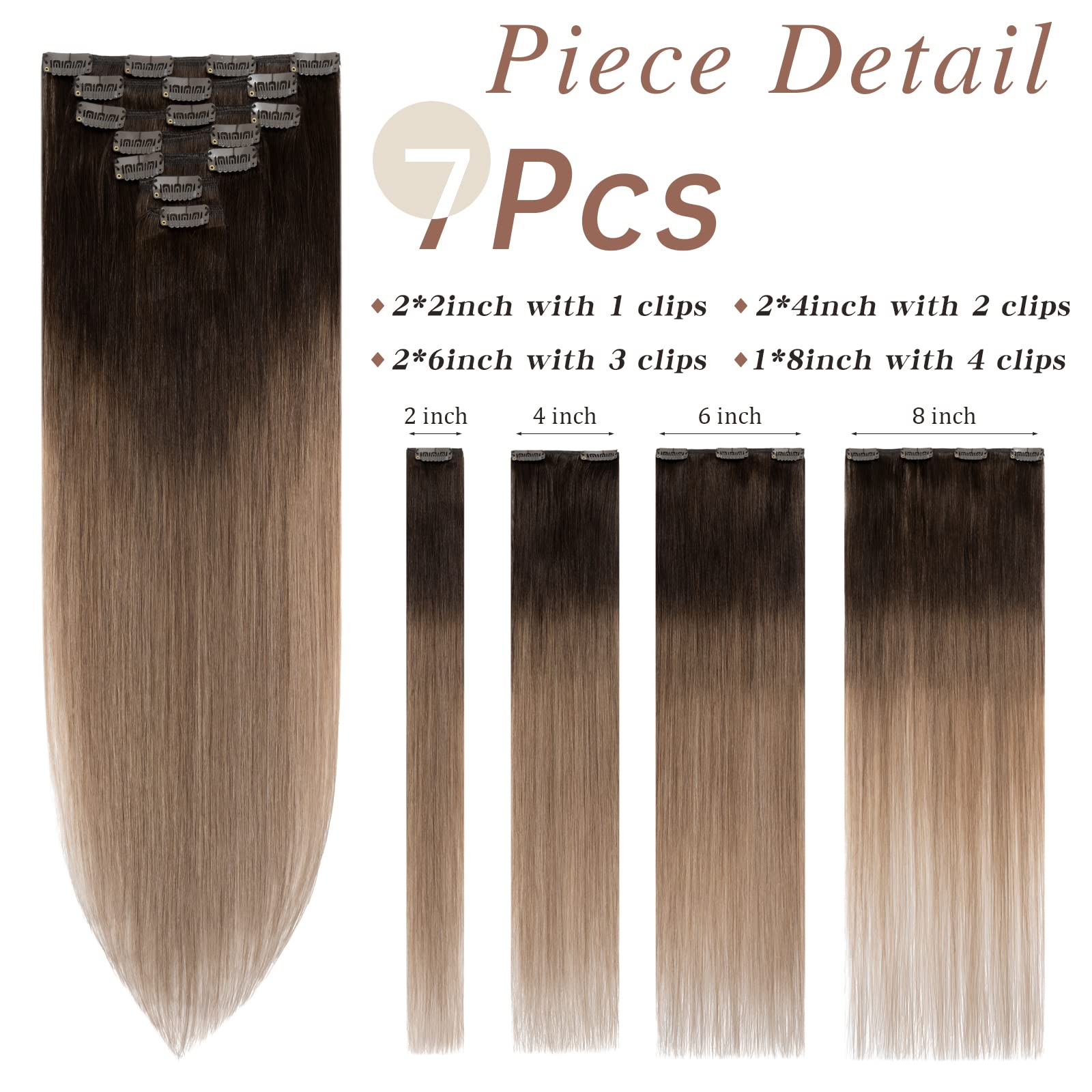 SEGO Clip In Hair Extensions 14/16/18/20/22